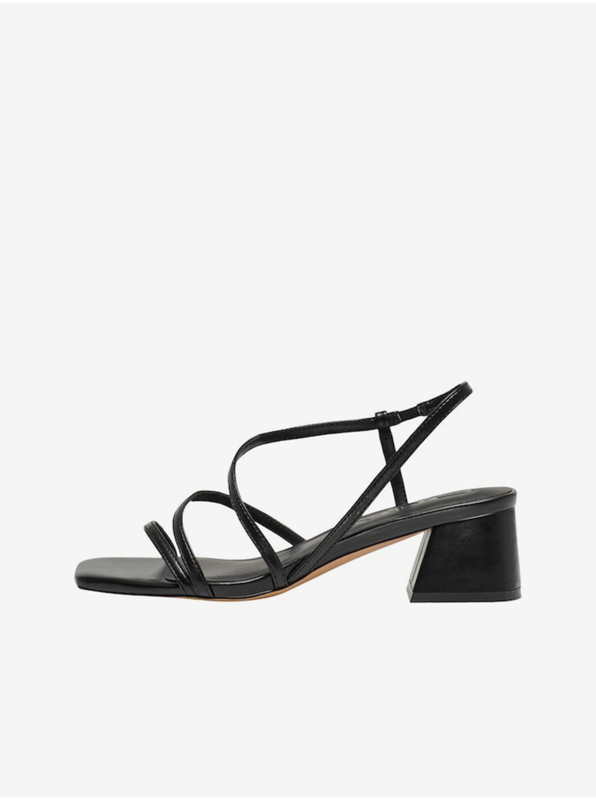 E-shop Čierne dámske sandále na podpätku ONLY Aylin-3