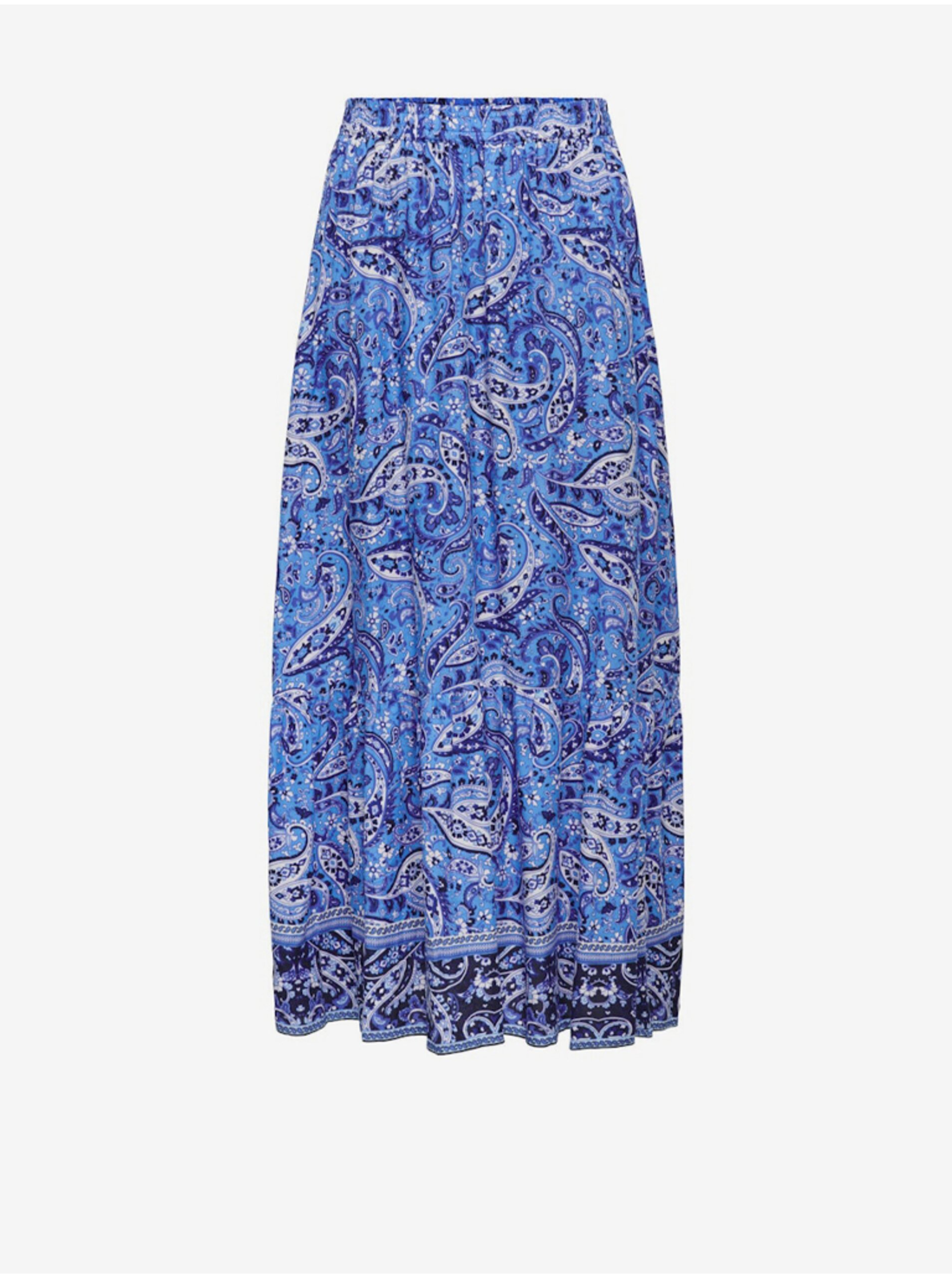 Levně Modrá dámská vzorovaná maxi sukně ONLY Veneda