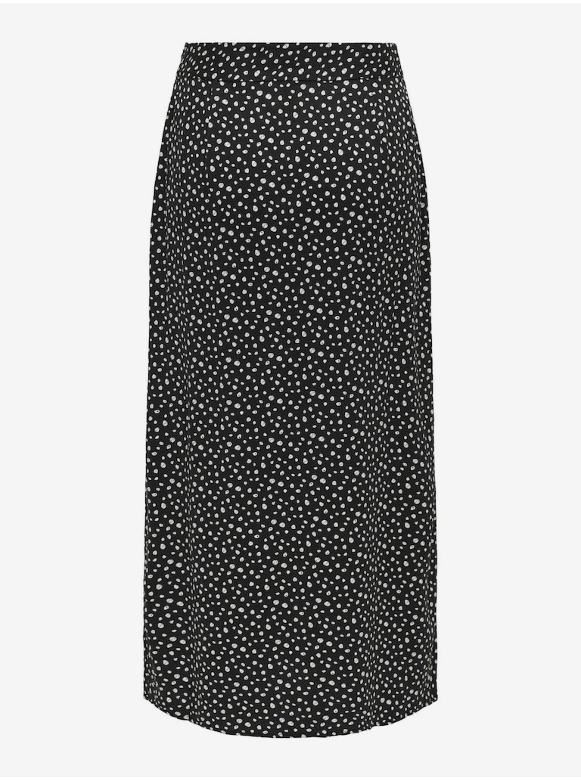 Levně Černá puntíkovaná midi sukně ONLY Piper
