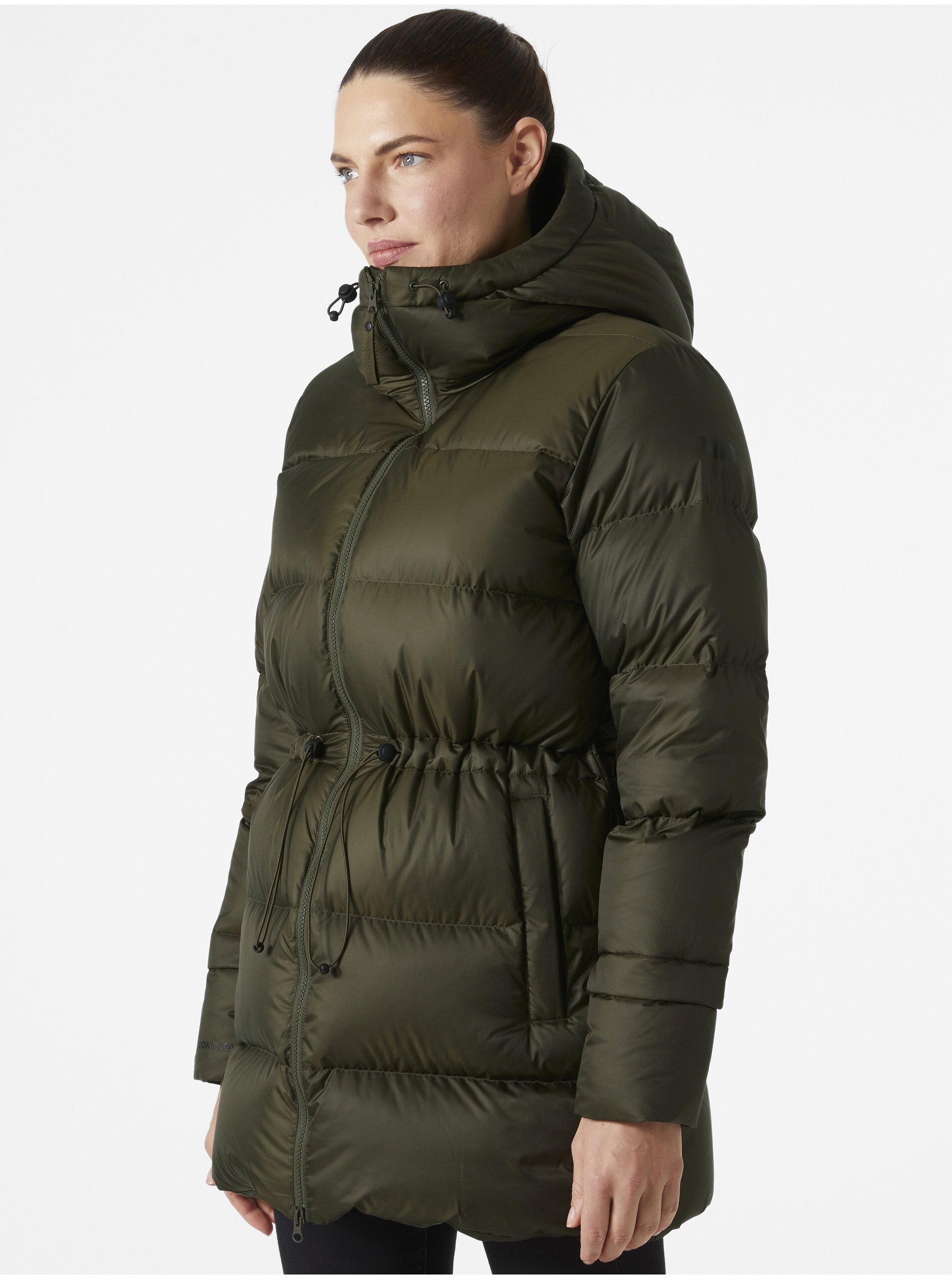 E-shop Khaki dámská zimní prošívaná péřová bunda HELLY HANSEN W ESSENCE DOWN PARKA