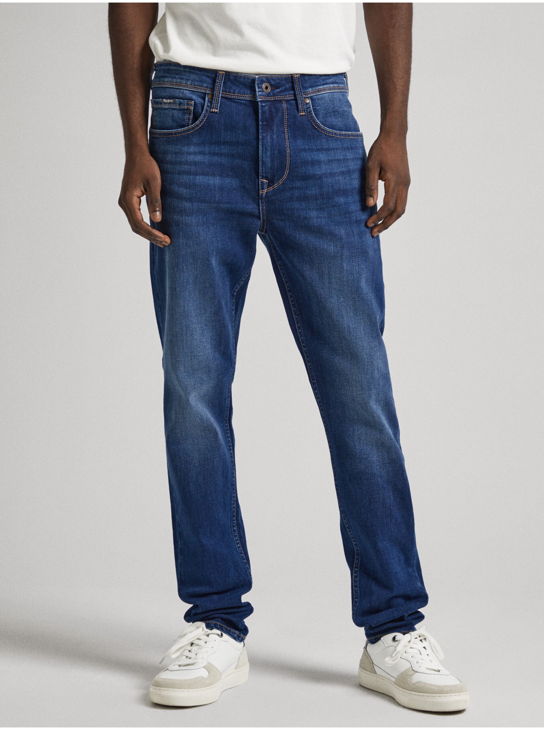 E-shop Tmavě modré pánské skinny fit džíny Pepe Jeans