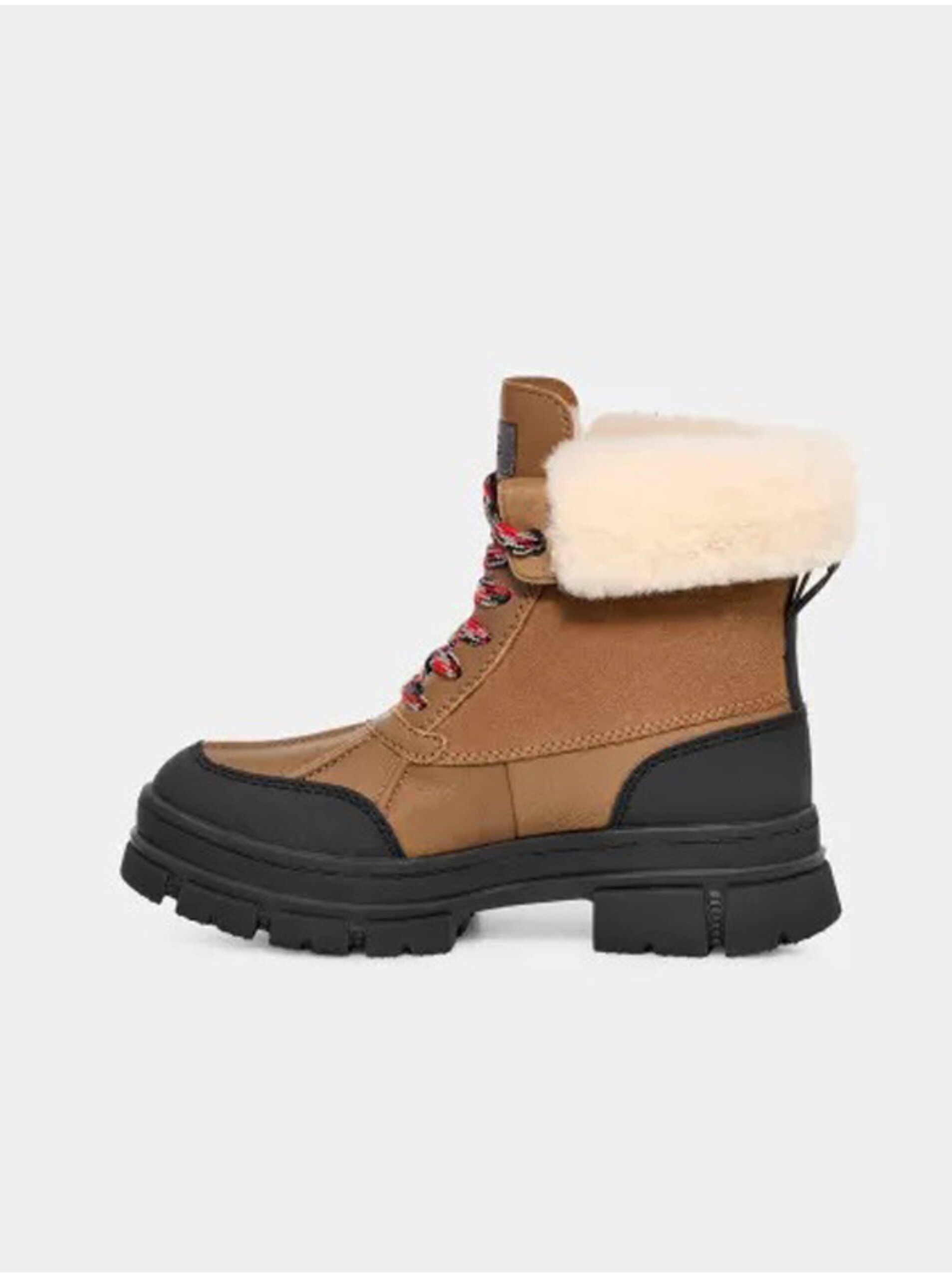 E-shop Hnědé dámské zimní kotníkové kožené boty UGG Ashton Addie