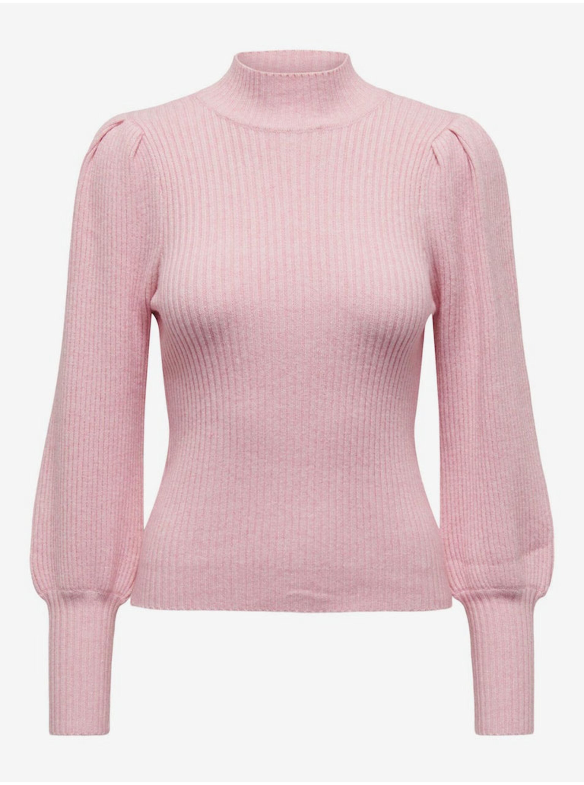 E-shop Světle růžový dámský svetr ONLY Katia