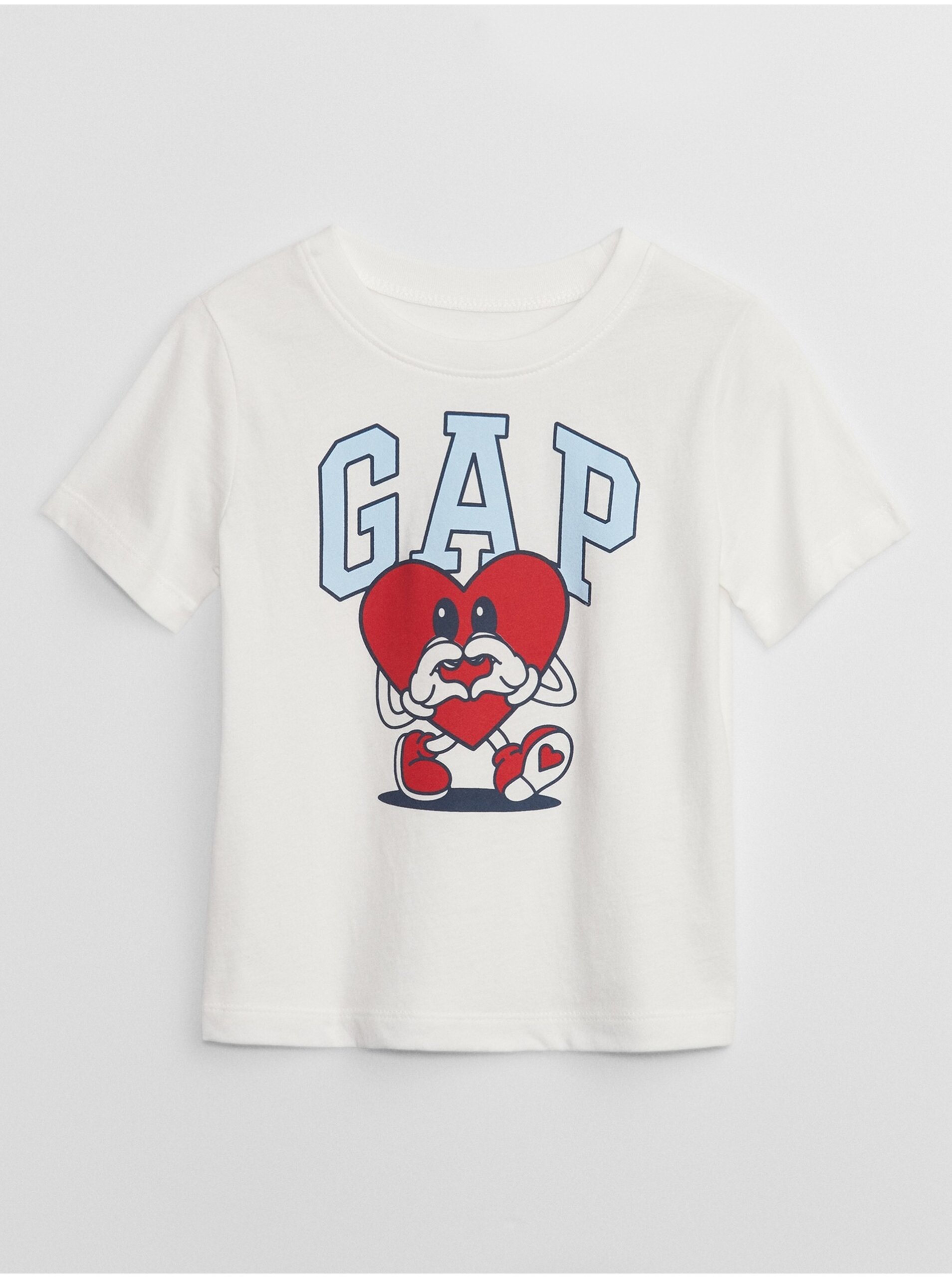 Lacno Biele detské tričko s potlačou GAP