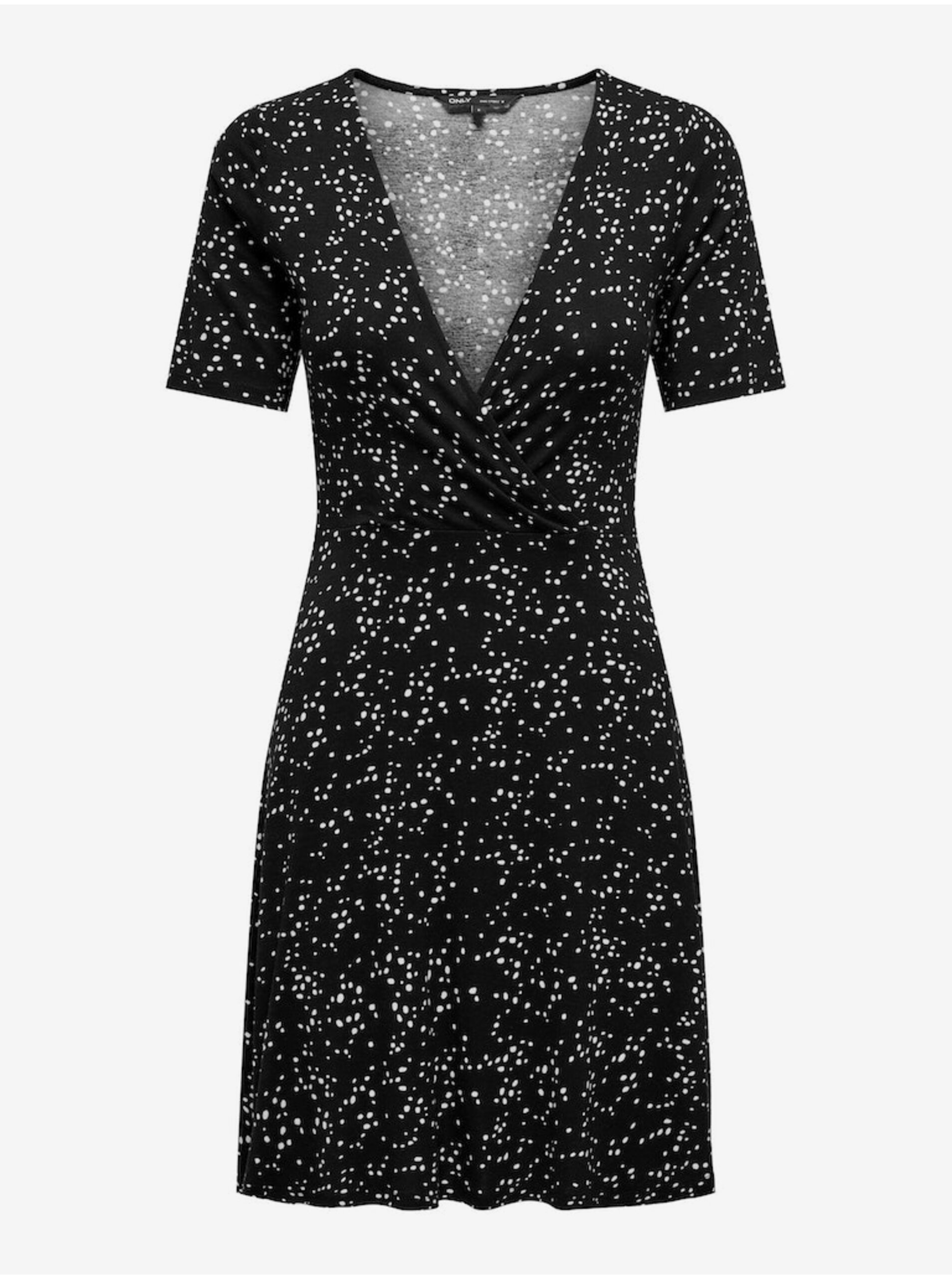 Lacno Čierne dámske bodkované šaty ONLY Verona