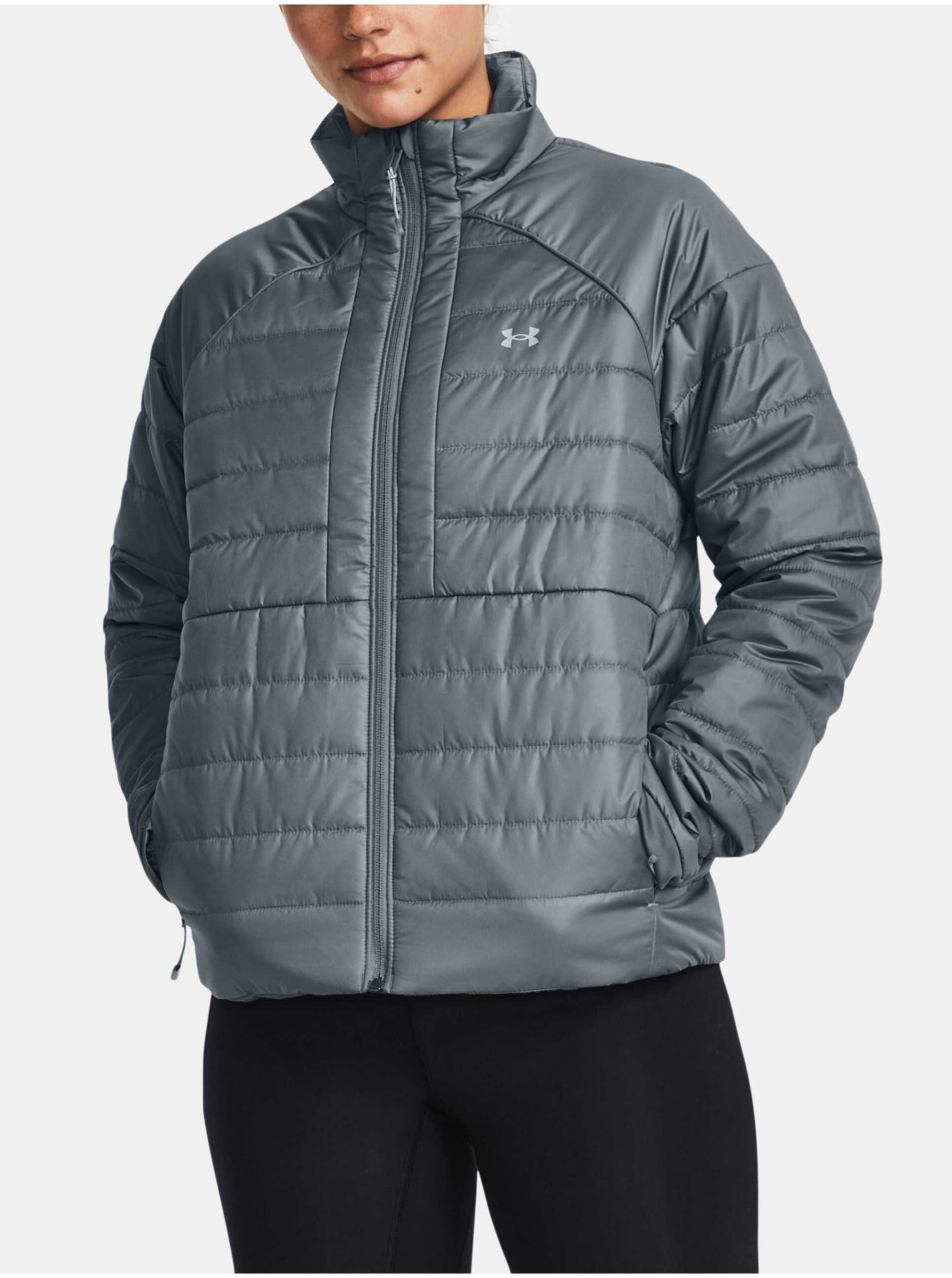 Levně Šedá zimní prošívaná bunda Under Armour UA STRM INS JKT