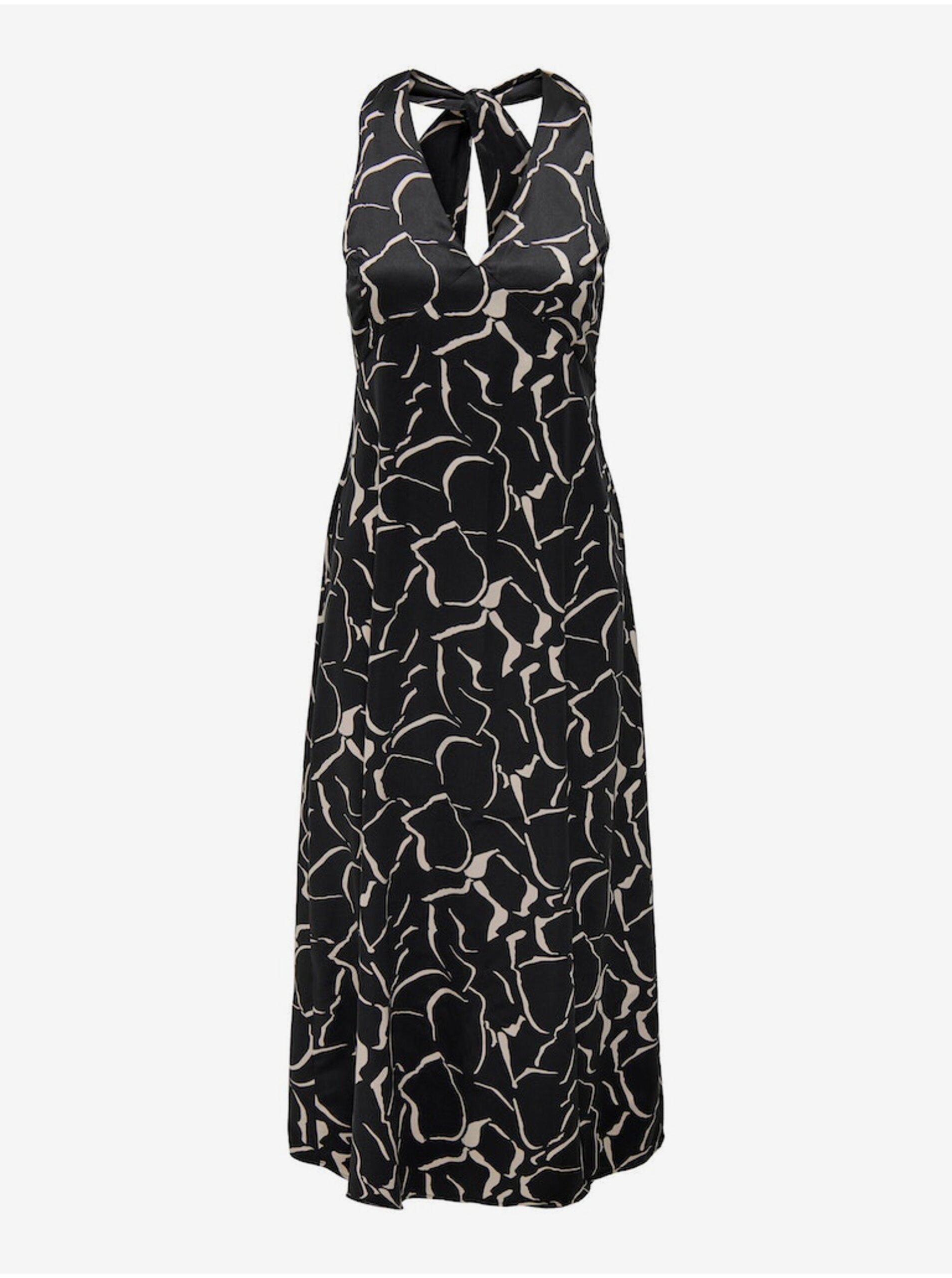 Levně Černé dámské vzorované midi šaty ONLY Jane