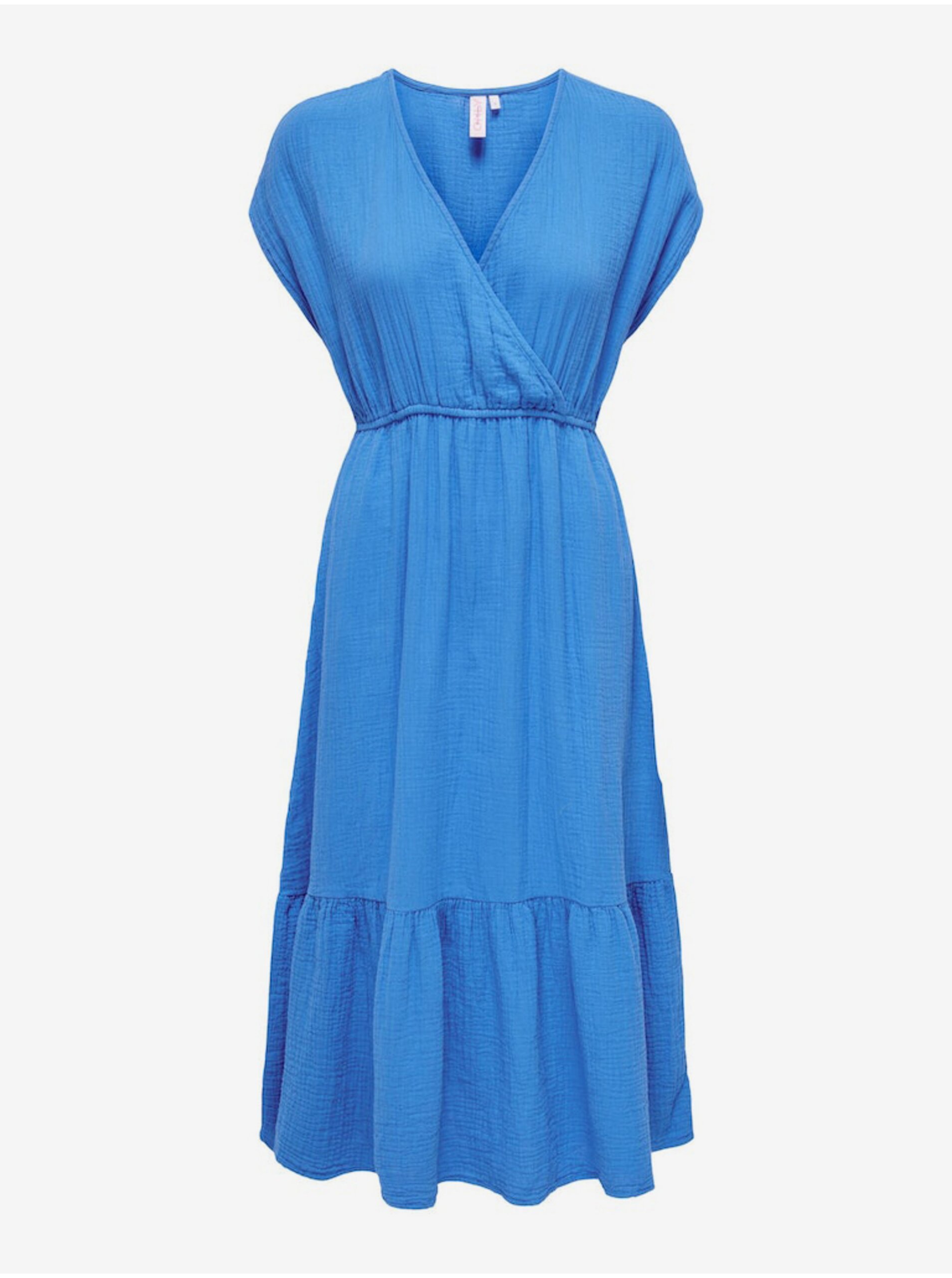 Lacno Modré dámske midi šaty ONLY Thyra