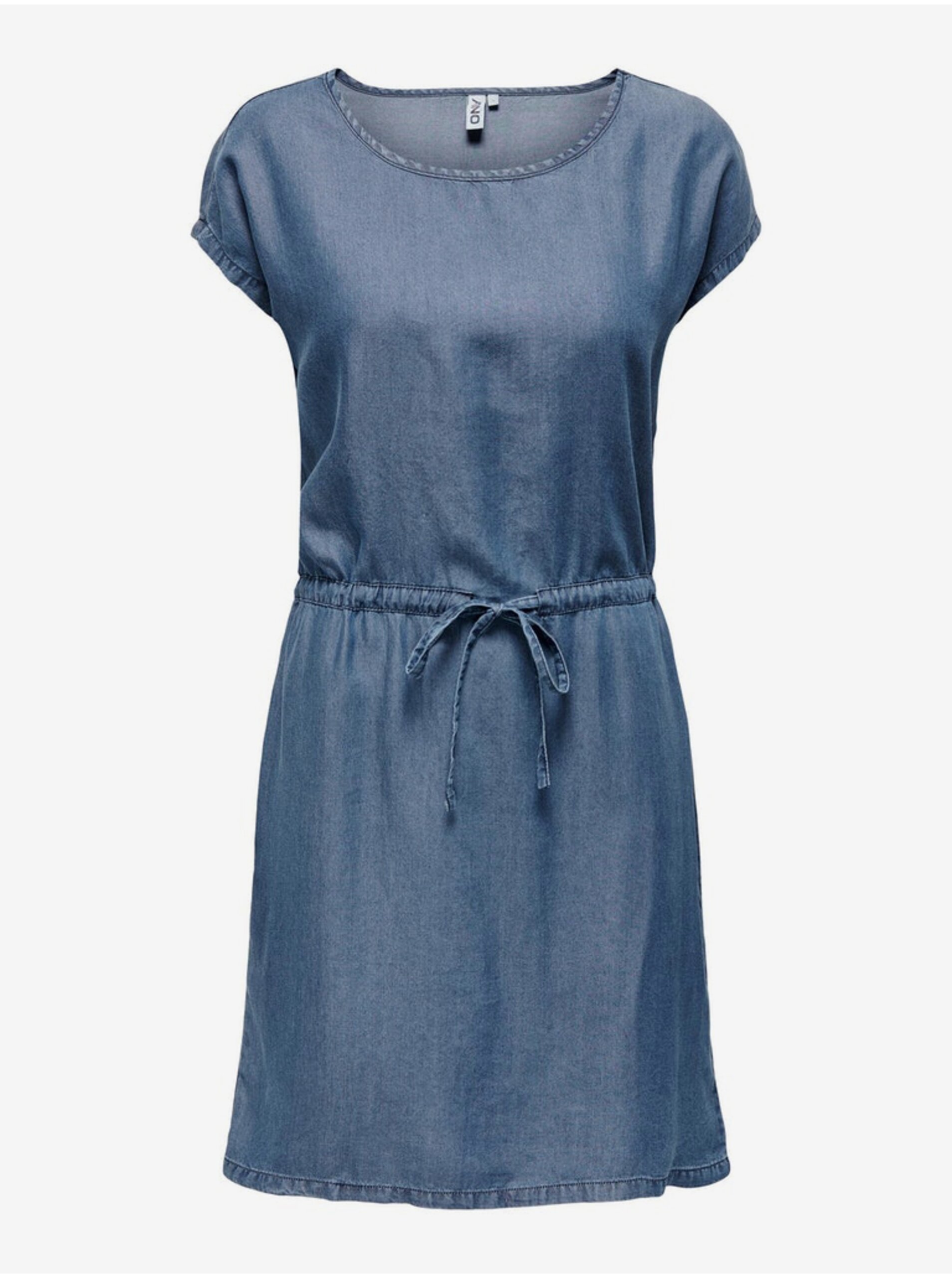 Levně Modré dámské džínové šaty ONLY Pema