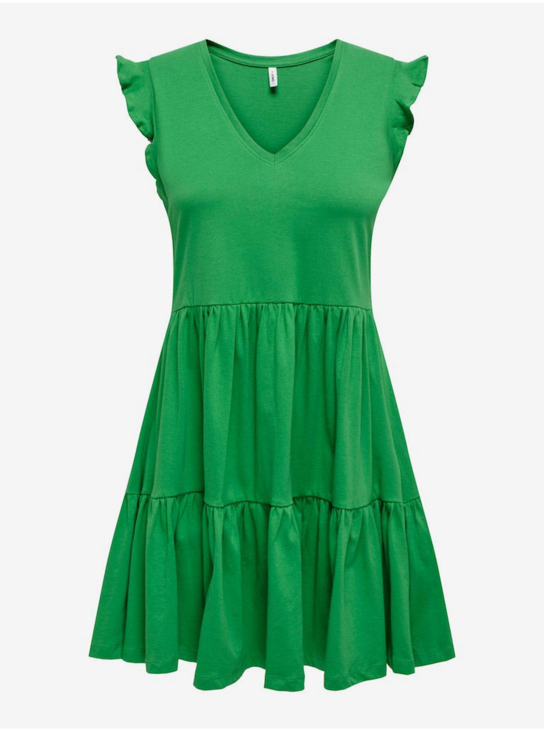 Lacno Zelené dámske basic šaty ONLY May