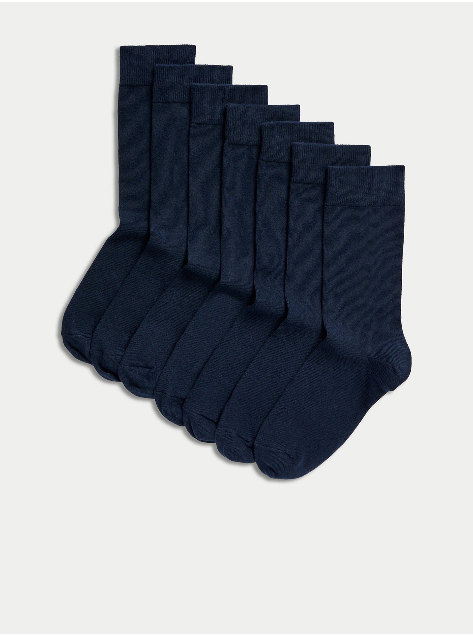Levně Sada sedmi párů pánských ponožek v tmavě modré barvě Marks & Spencer Cool & Fresh™