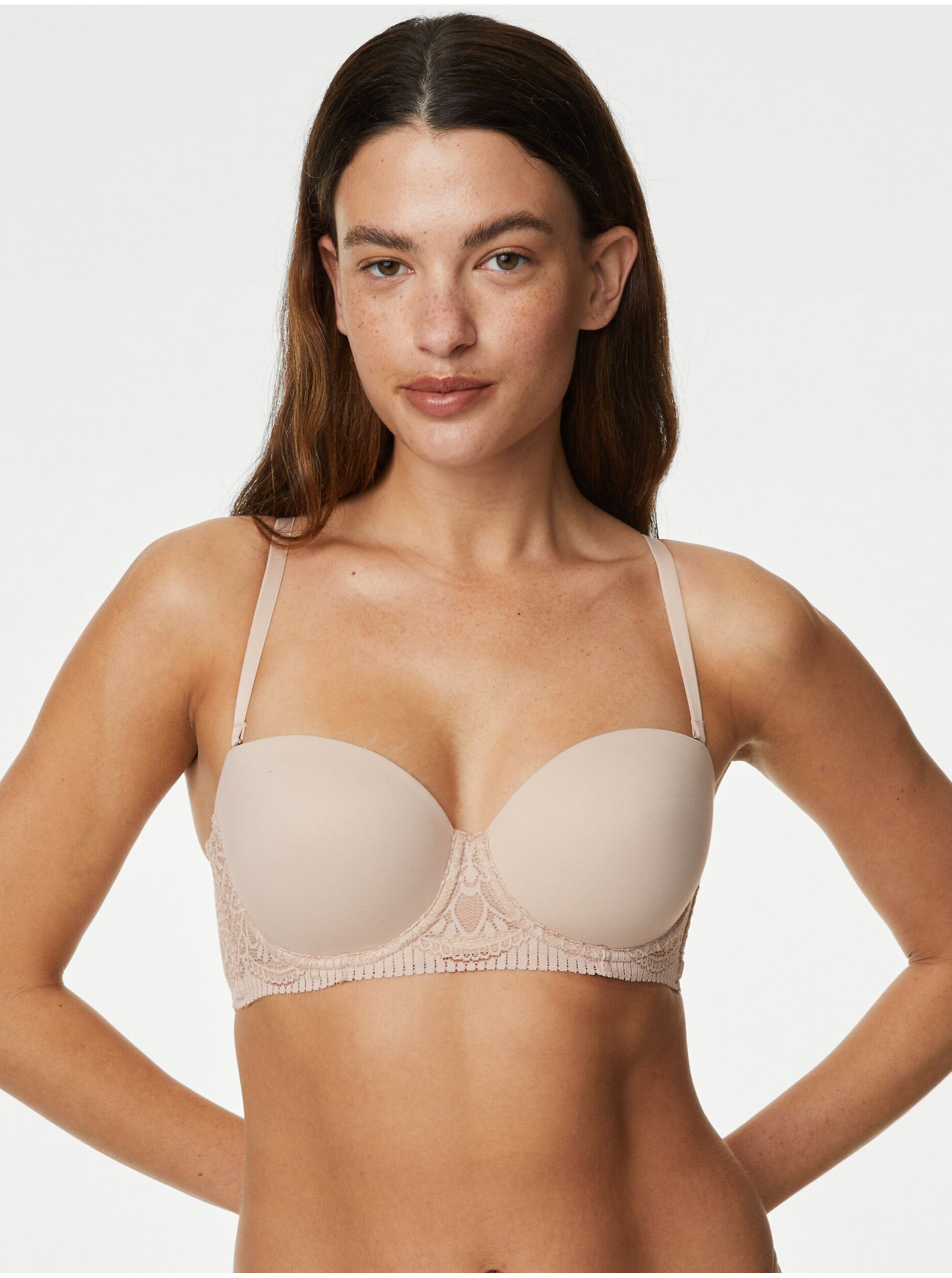 Lacno Béžová dámska podprsenka s kosticami Marks & Spencer Body Soft™