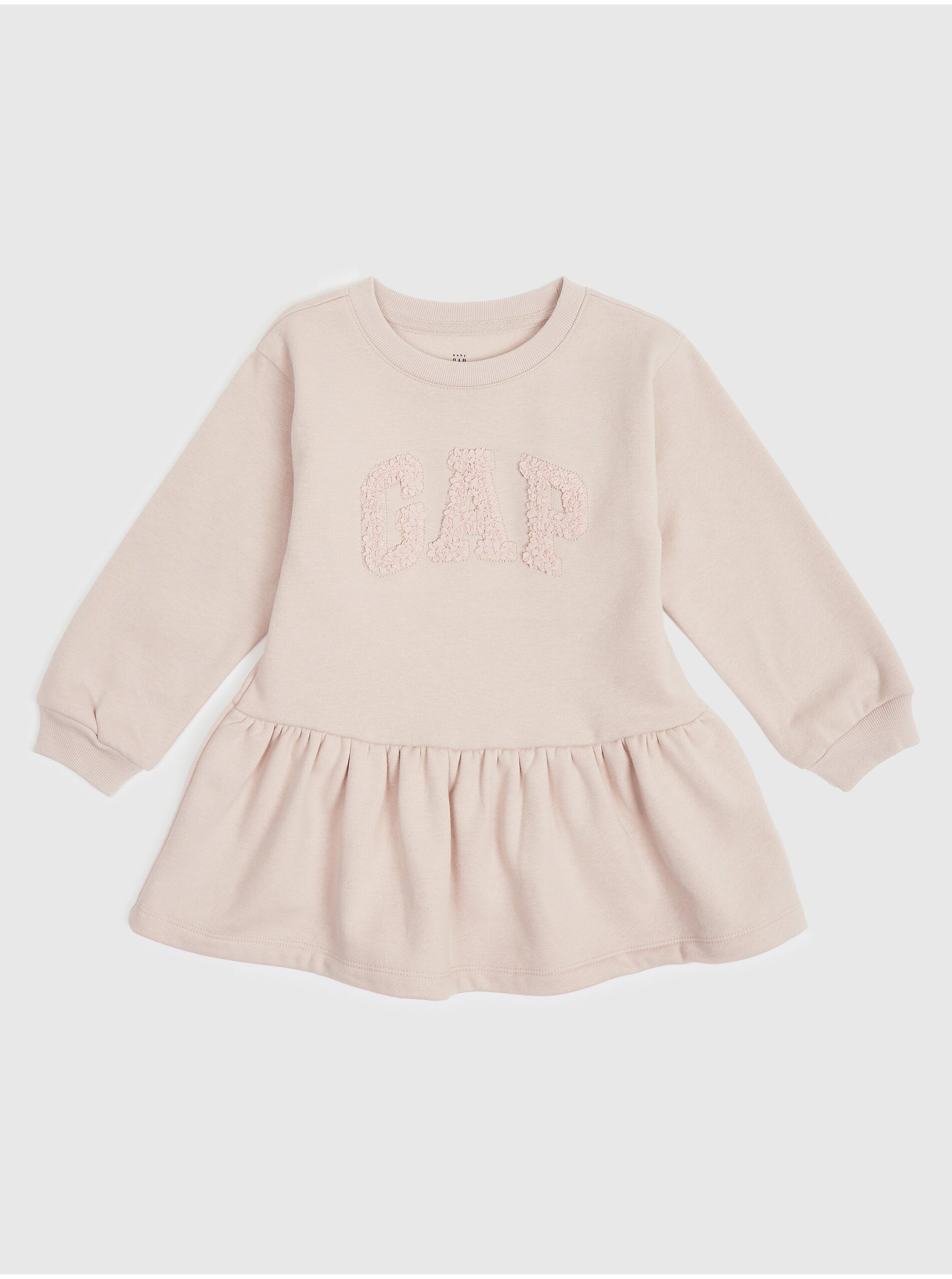 E-shop Světle růžové holčičí mikinové šaty GAP