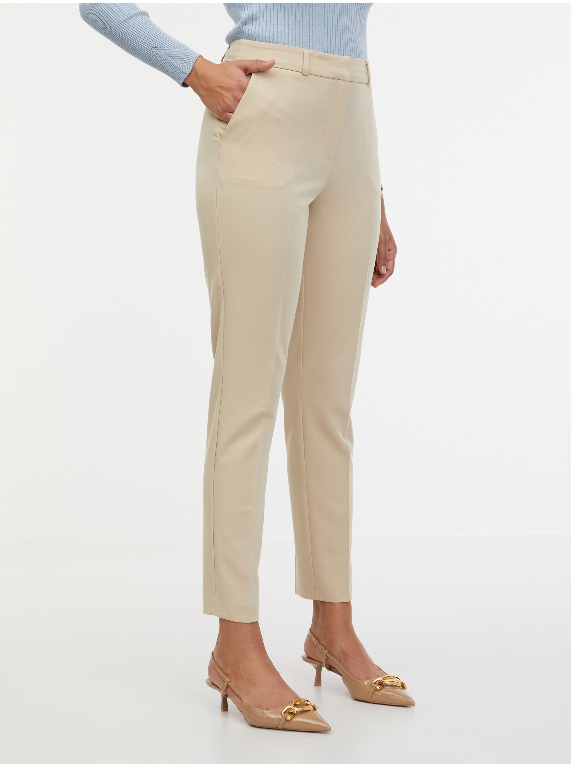 E-shop Béžové dámské kalhoty ORSAY
