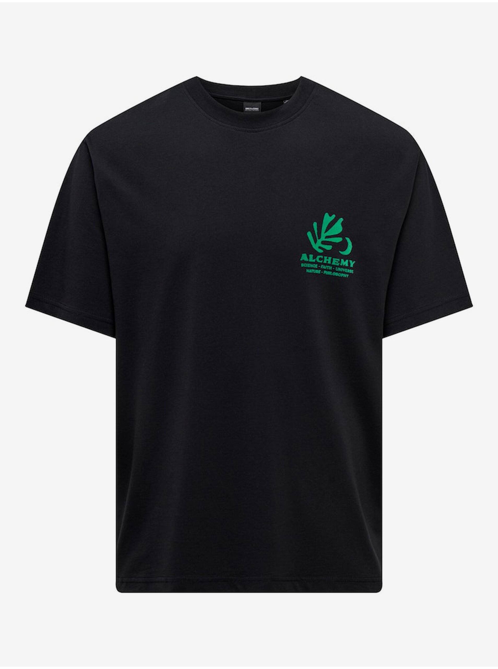 E-shop Čierne pánske tričko ONLY & SONS Lucian