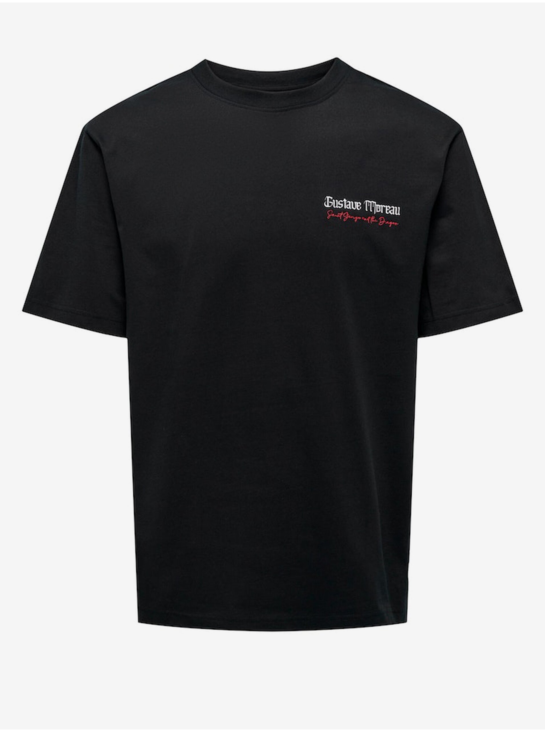 E-shop Čierne pánske tričko ONLY & SONS Art