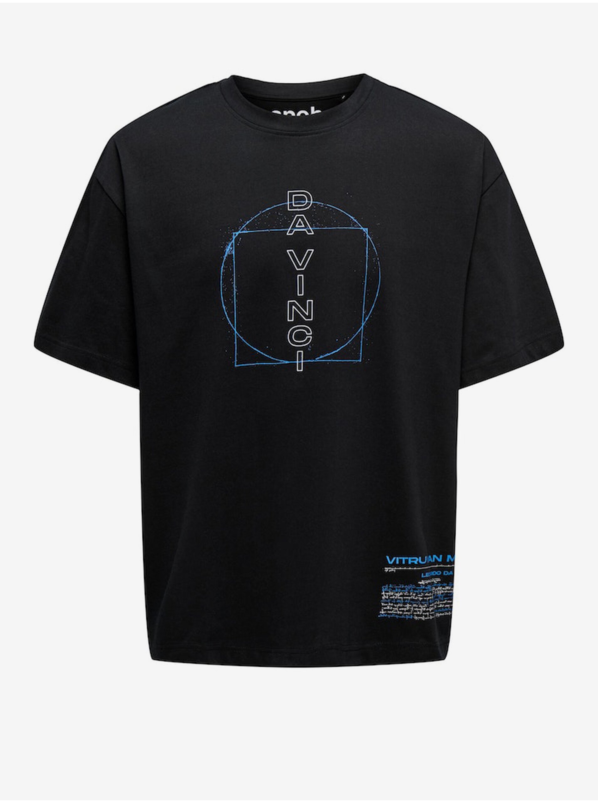 Levně Černé pánské oversize tričko ONLY & SONS Vinci