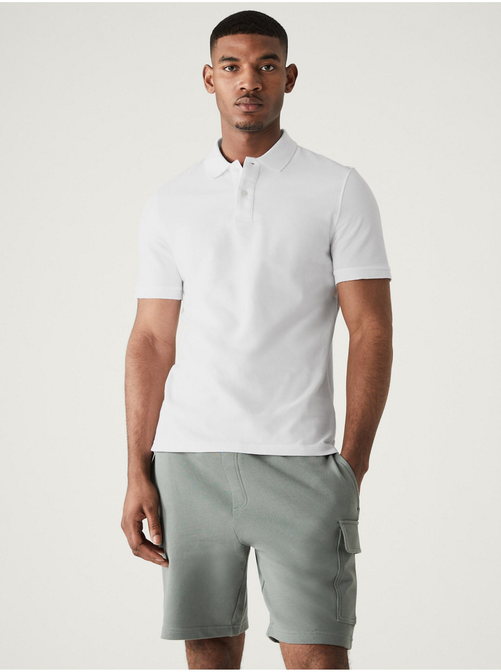 E-shop Bílé pánské polo tričko Marks & Spencer