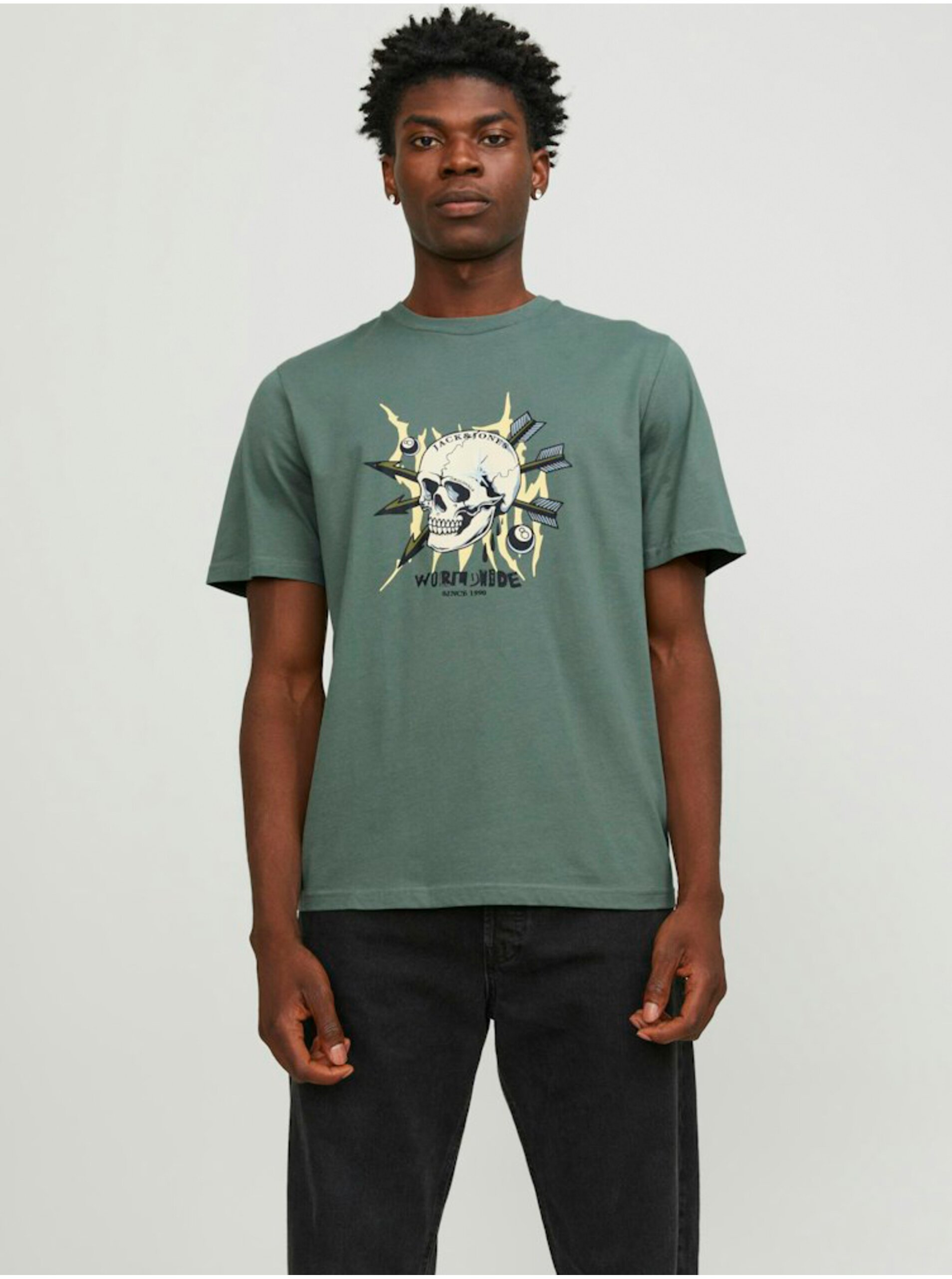 E-shop Zelené pánské tričko Jack & Jones