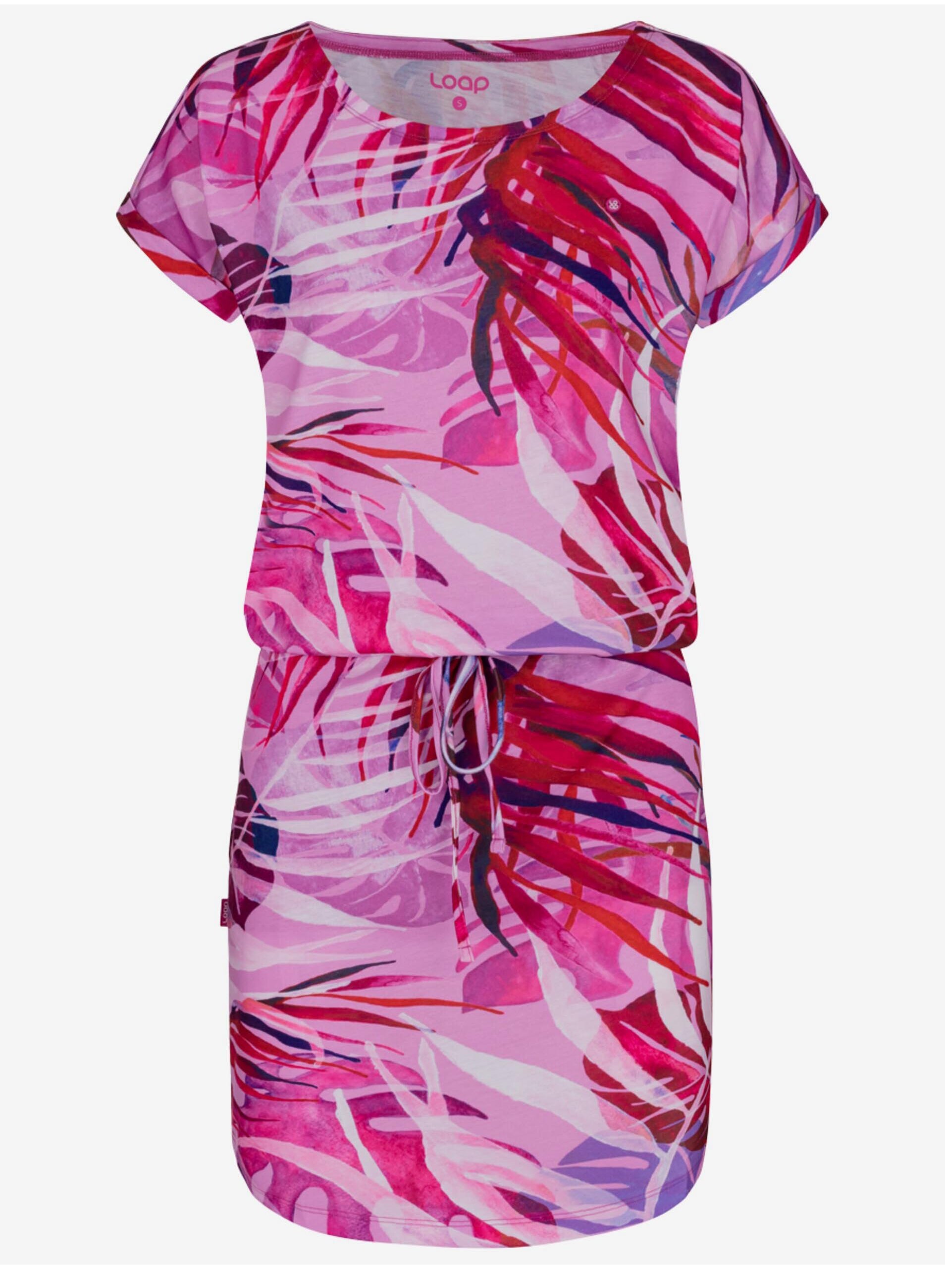 E-shop Růžové dámské vzorované šaty LOAP Anuma
