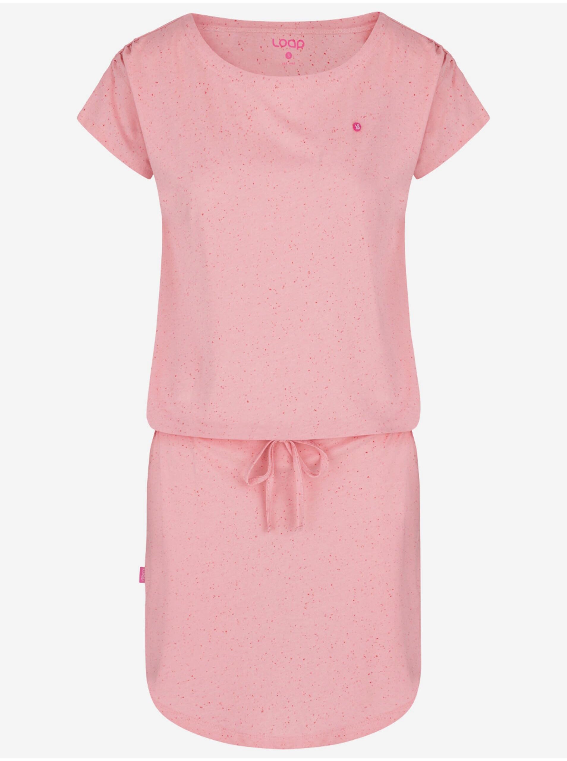 Levně Růžové dámské letní šaty LOAP BURGET