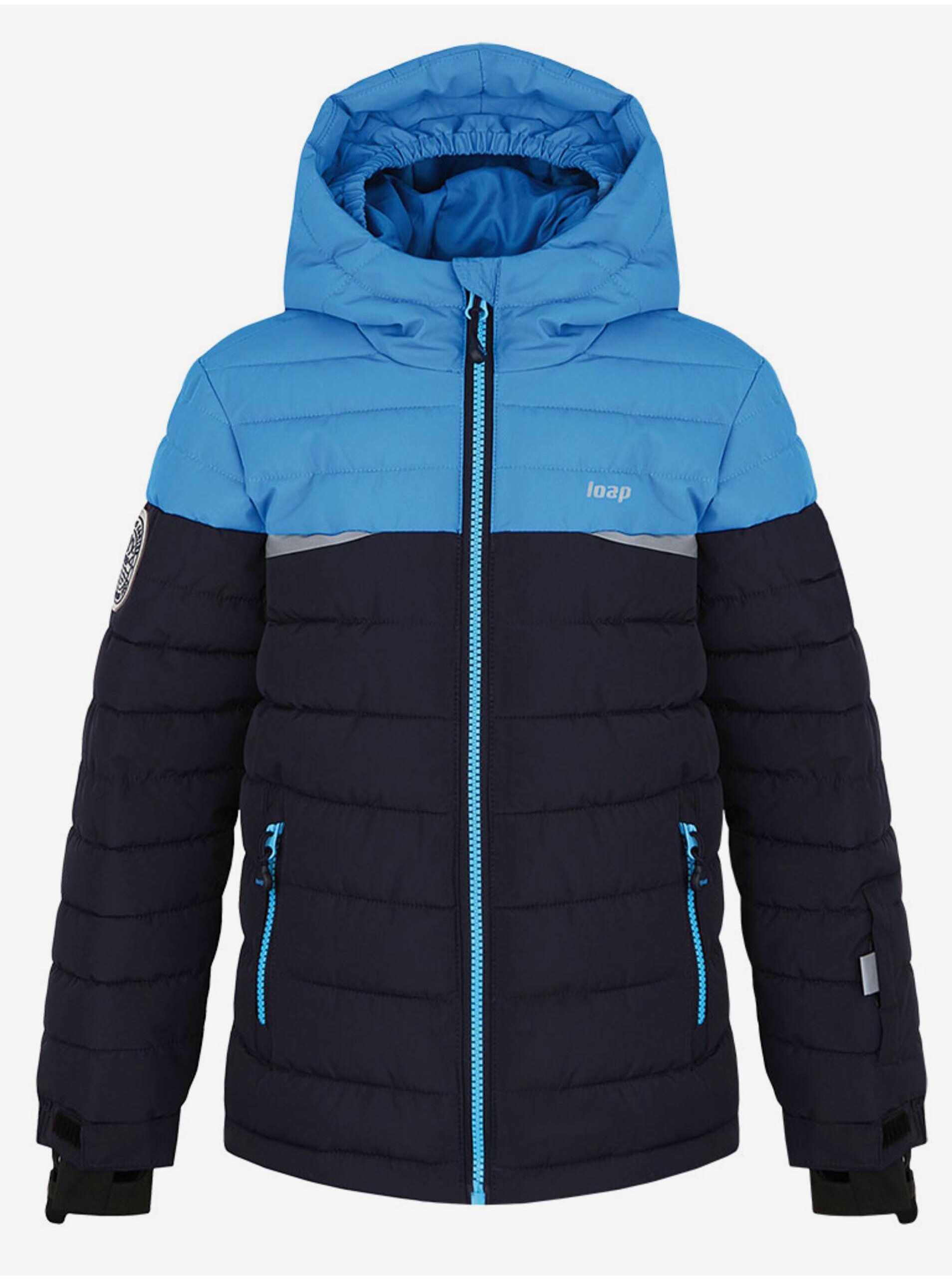 Levně Modrá klučičí lyžařská bunda LOAP Fumar