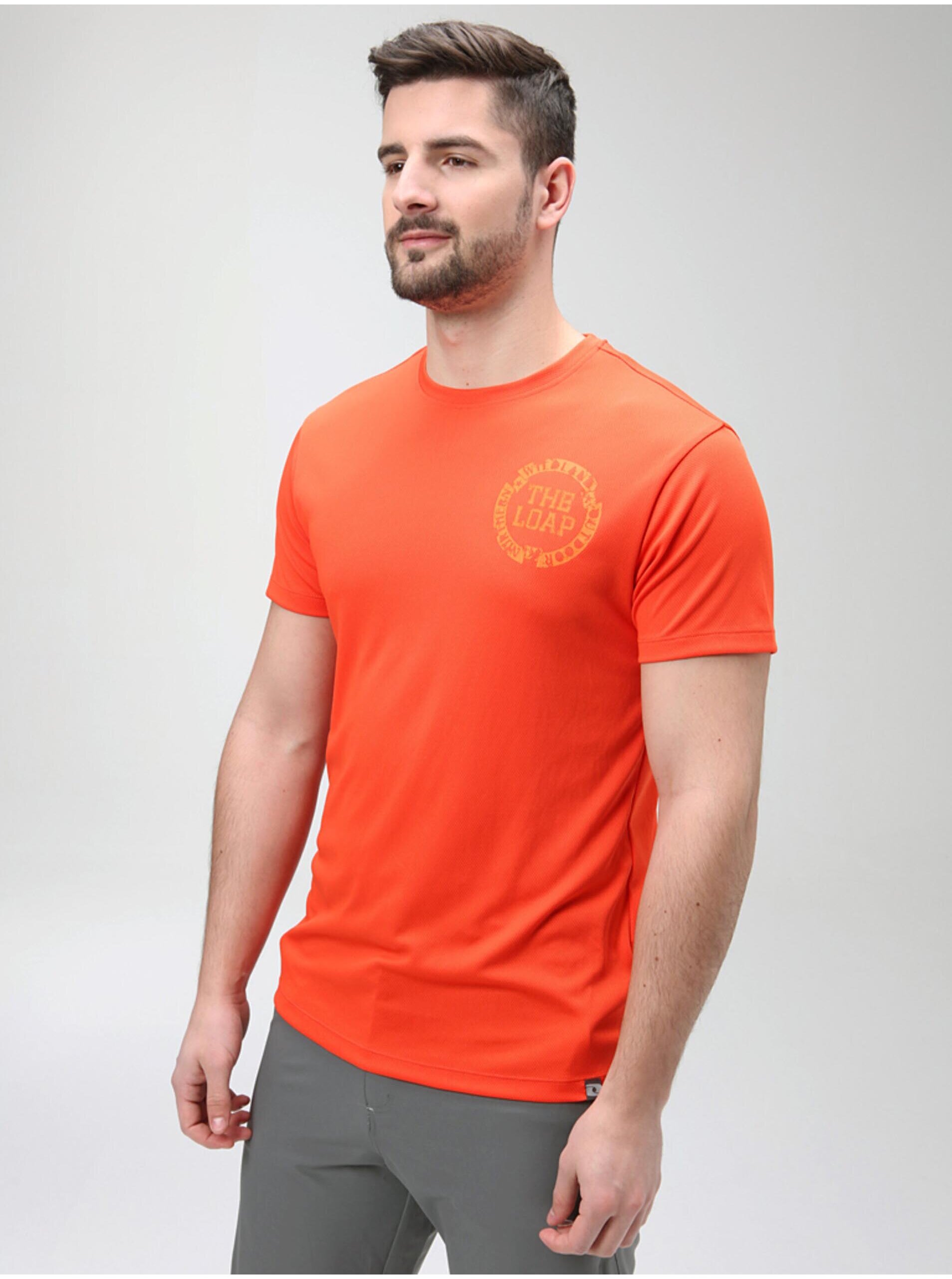Levně Oranžové pánské tričko LOAP MUSLAN