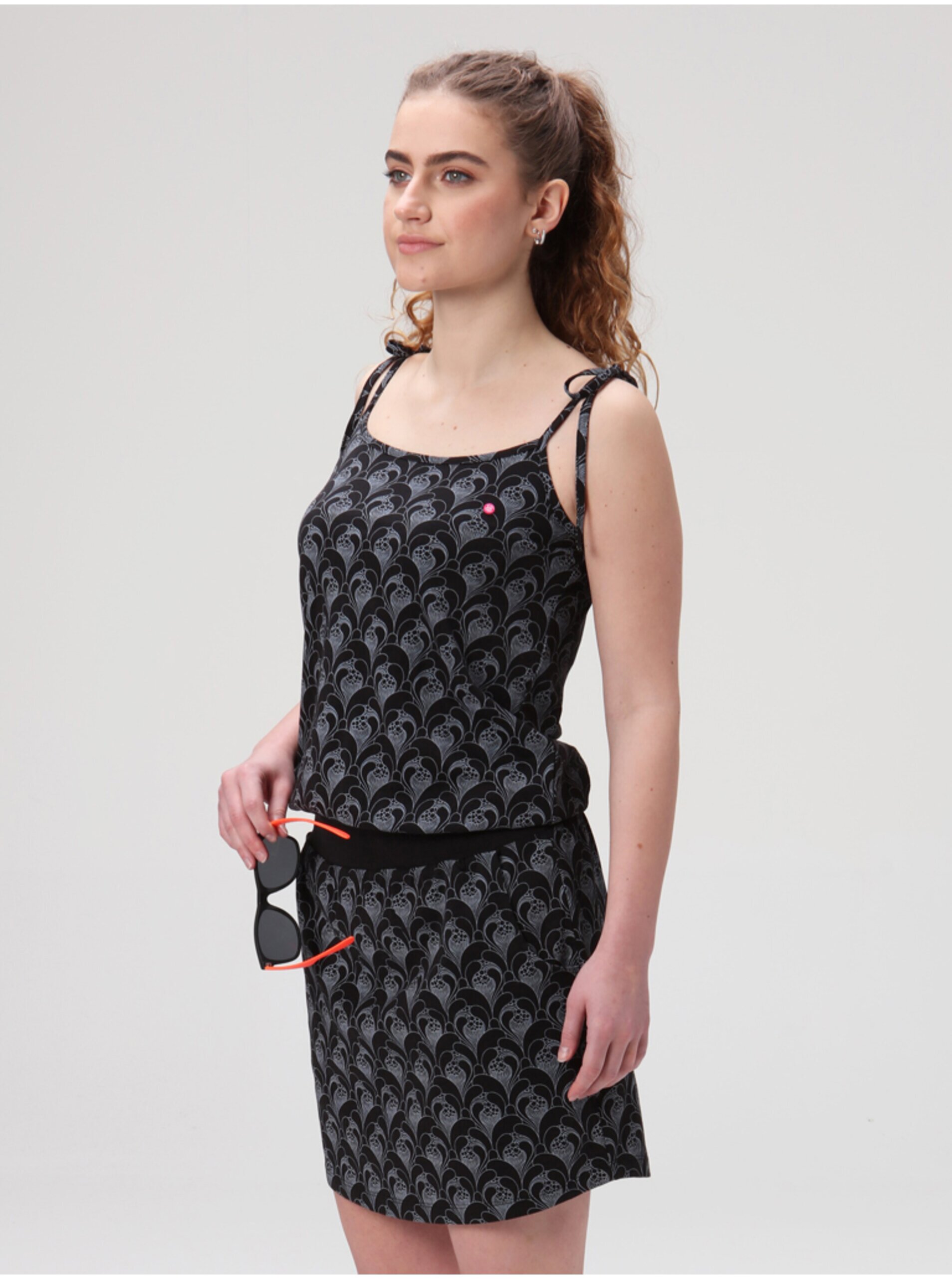 E-shop Černé dámské vzorované šaty LOAP Bazuka