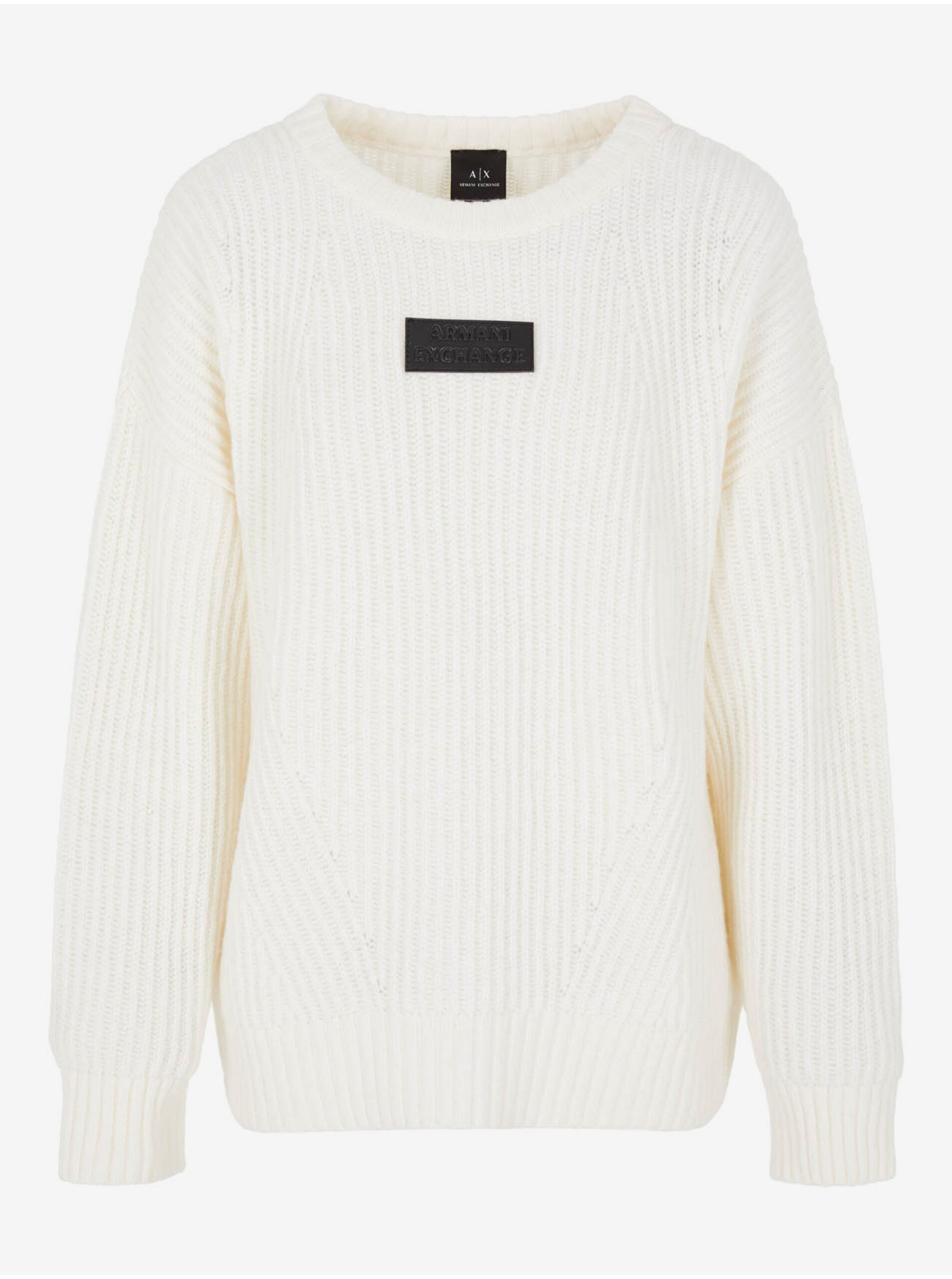 E-shop Krémový dámsky vlnený sveter Armani Exchange