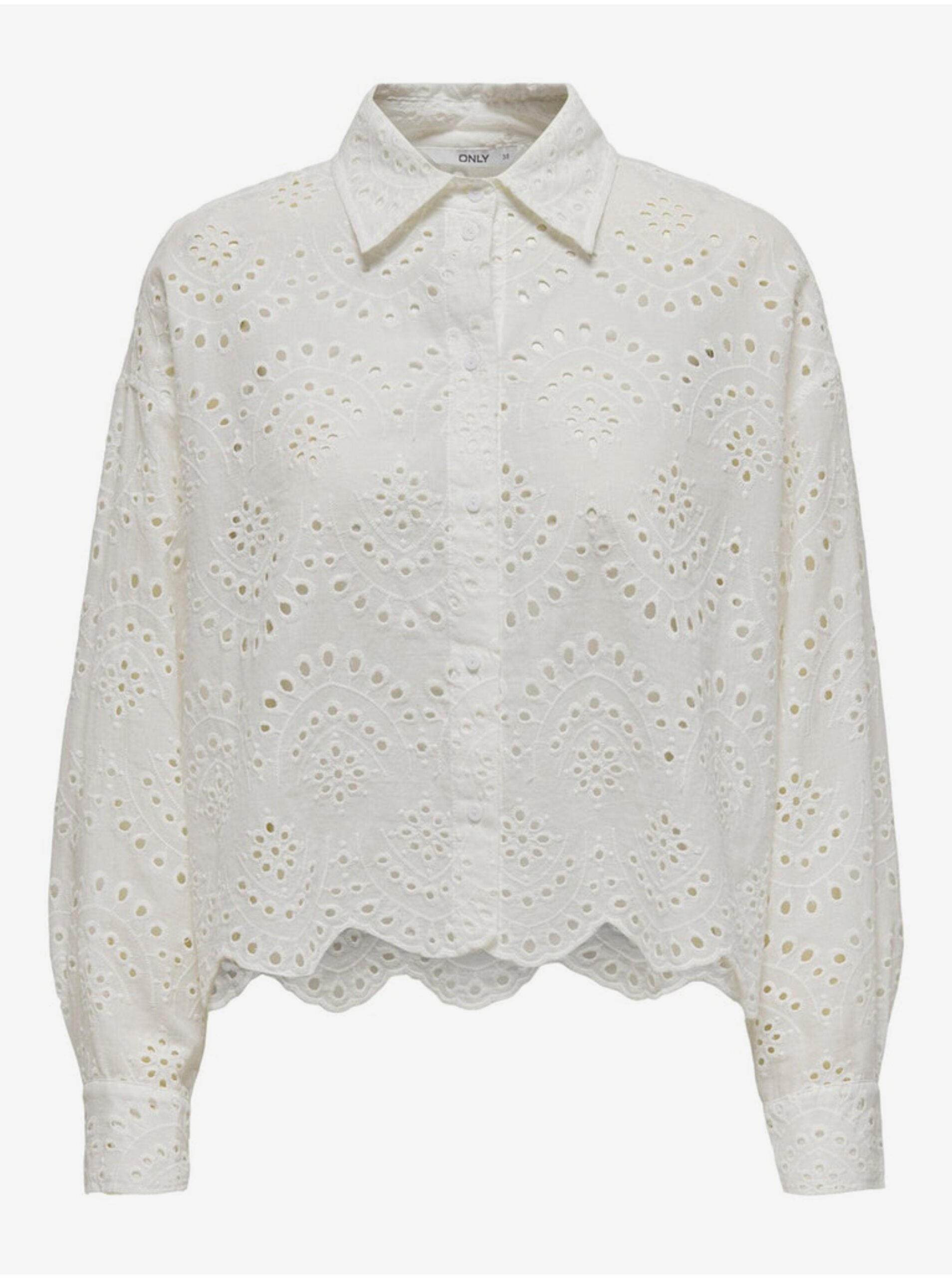 E-shop Bílá dámská košile s madeirou ONLY Valais