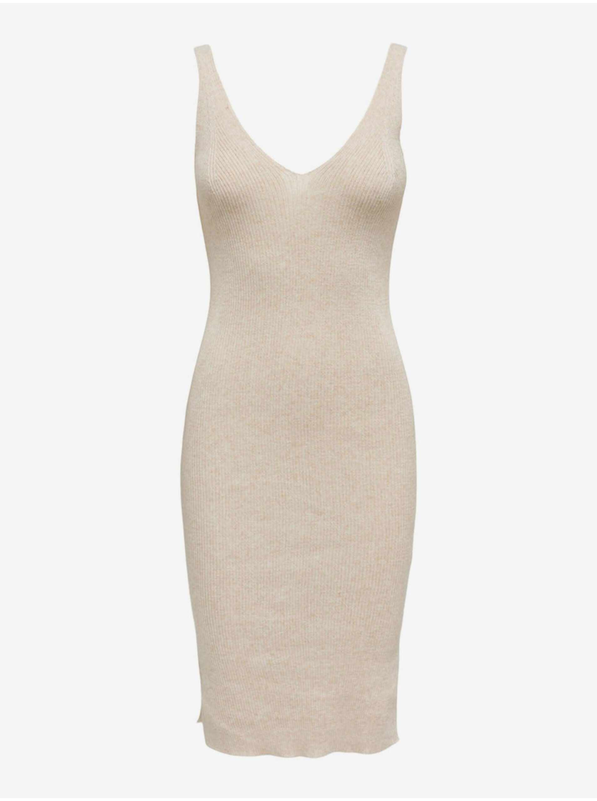 E-shop Béžové dámské pouzdrové šaty ONLY Lina