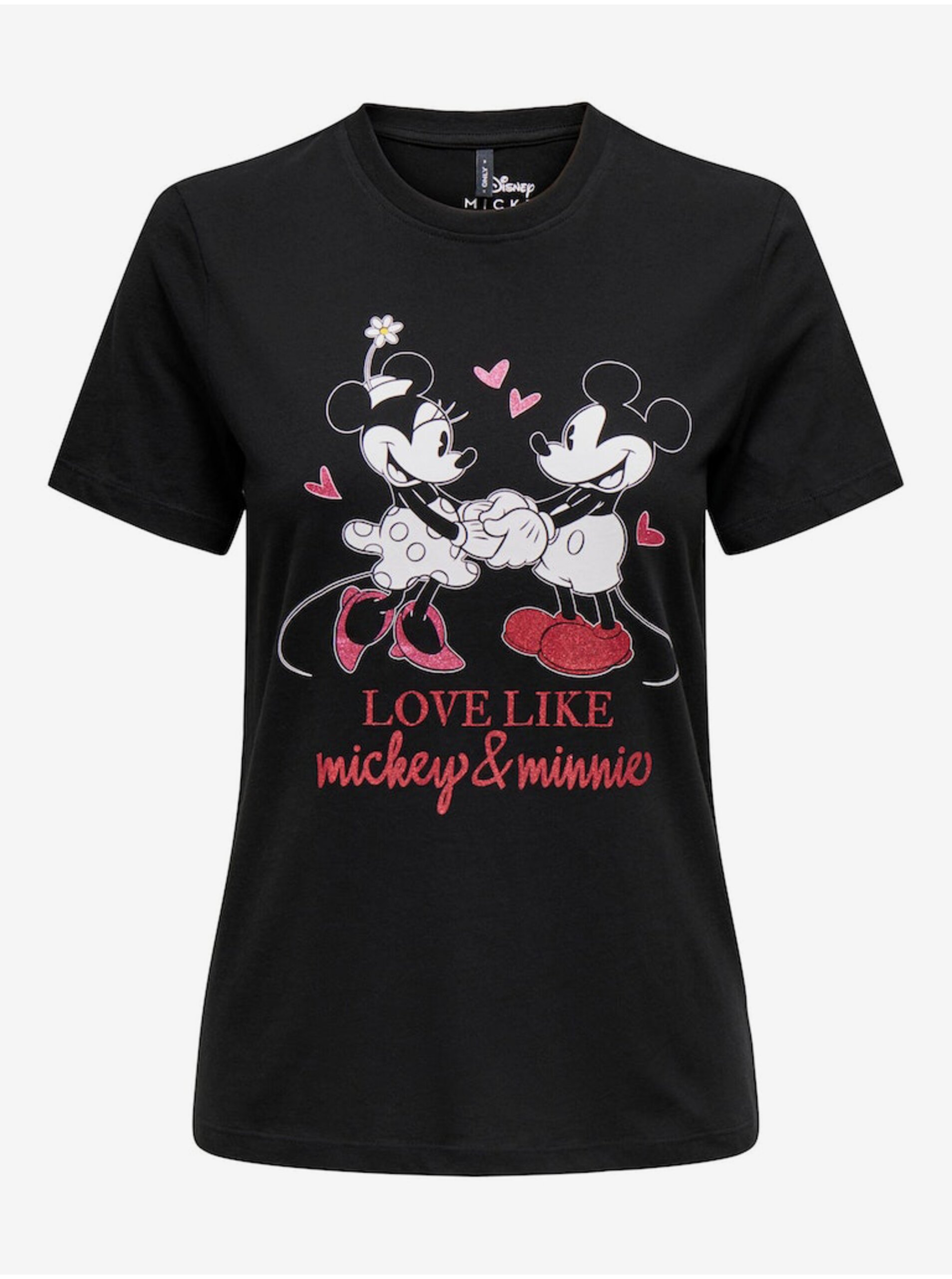 Lacno Čierne dámske tričko ONLY Mickey