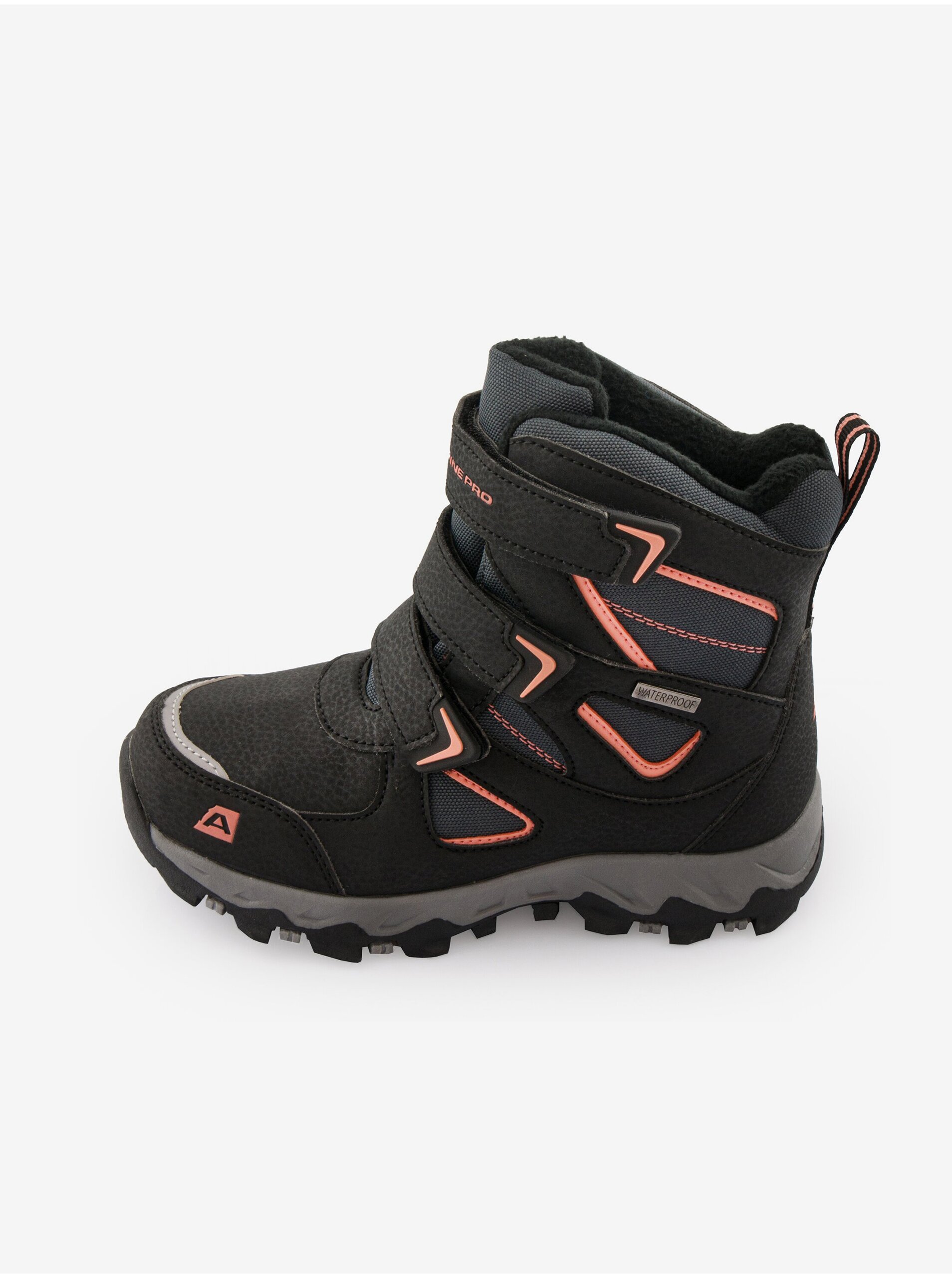Lacno Čierne detské členkové zimné topánky Alpine Pro Rogio