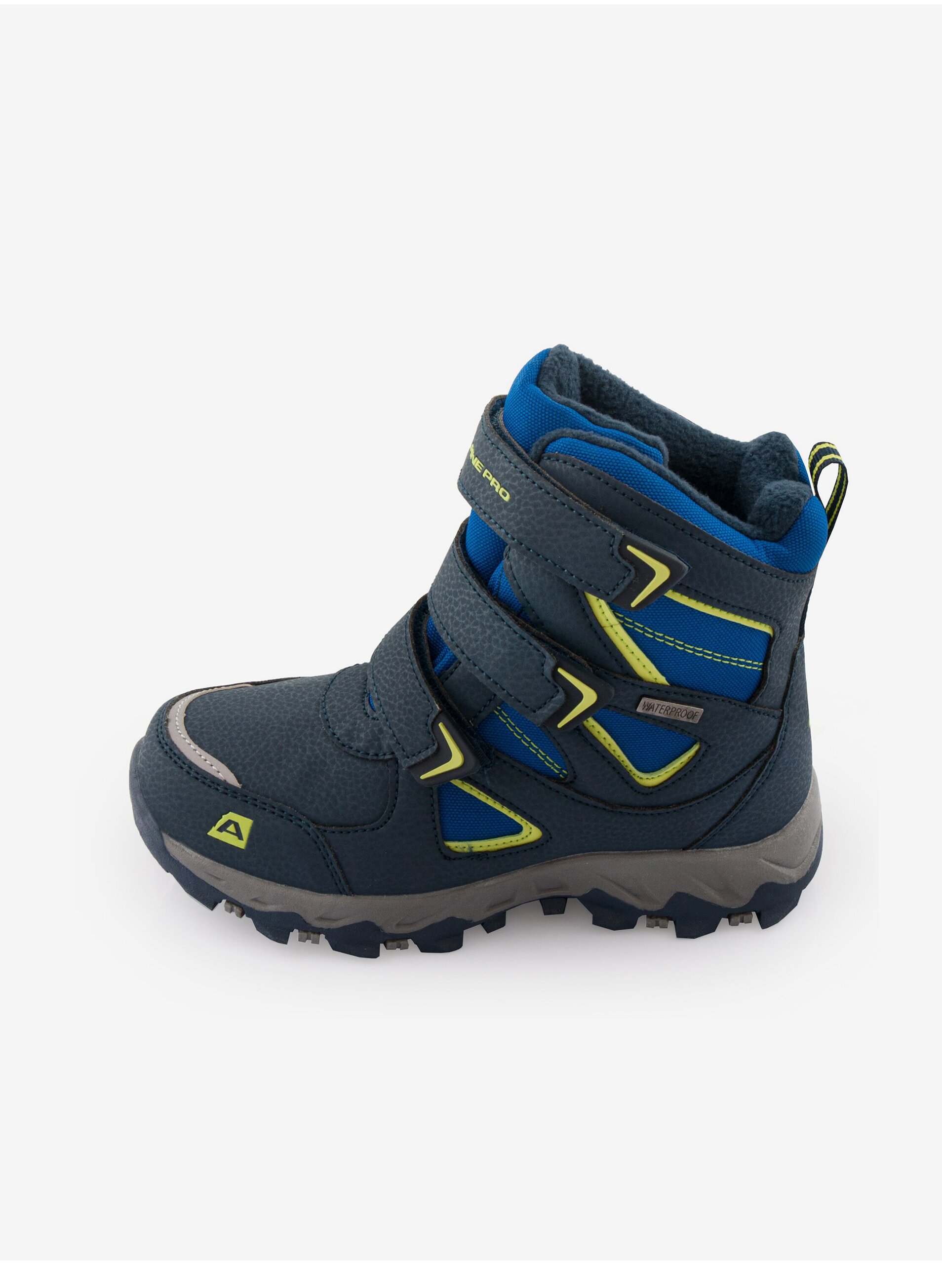 Levně Tmavě modré dětské kotníkové zimní boty Alpine Pro Rogio