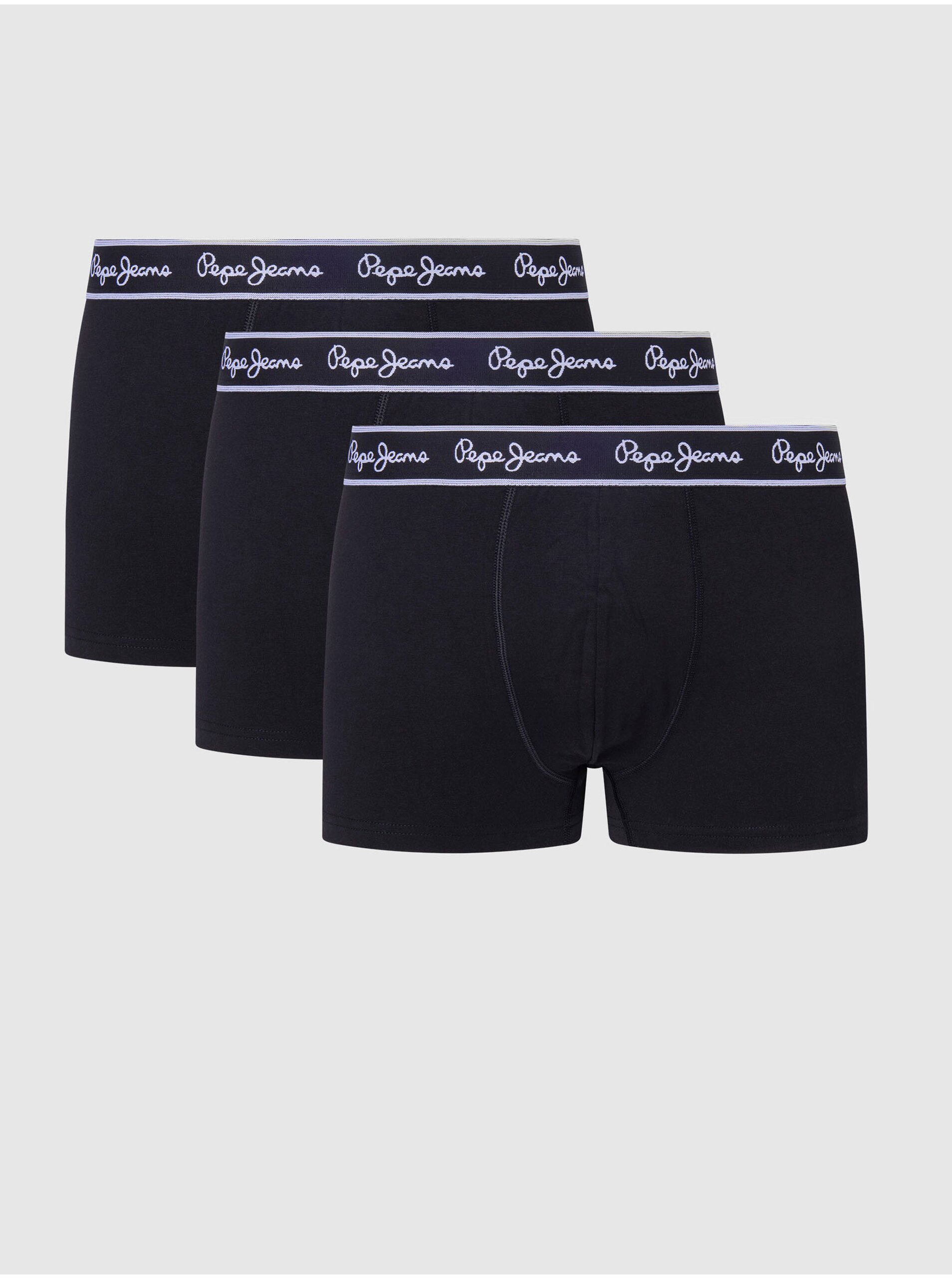 Lacno Súprava troch pánskych boxeriek v čiernej farbe Pepe Jeans