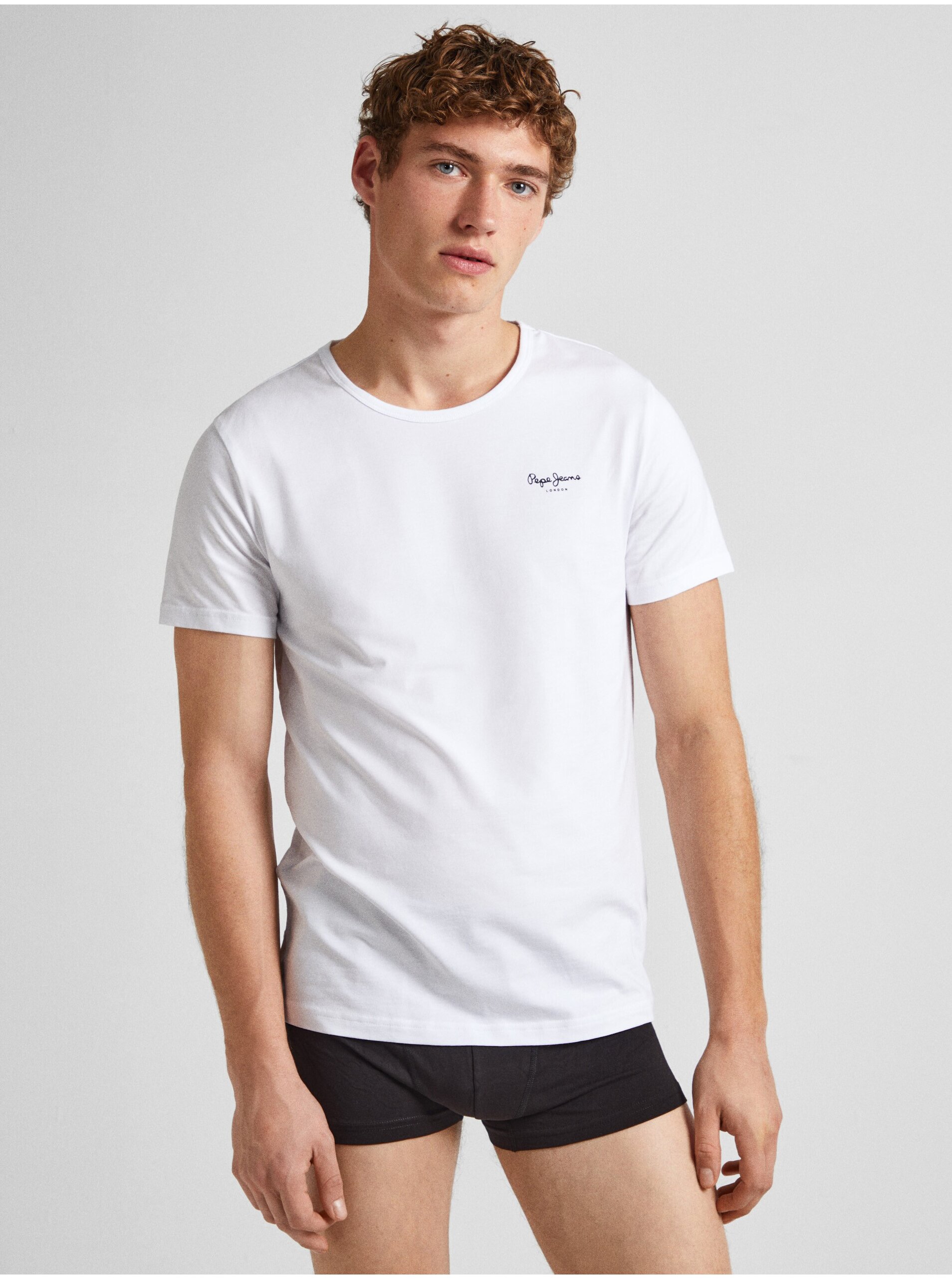 Lacno Súprava dvoch pánskych tričiek v bielej farbe Pepe Jeans