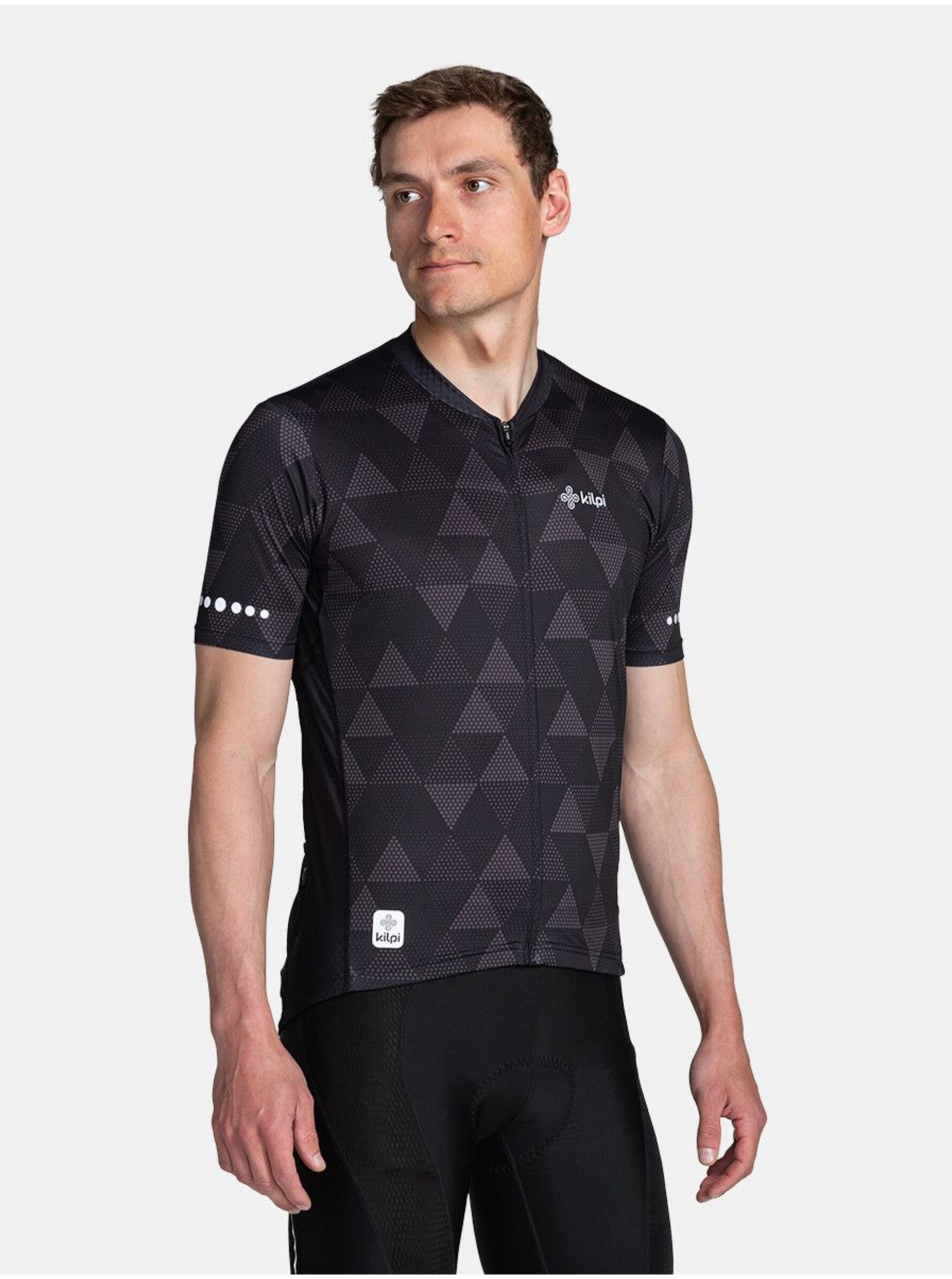 Levně Černý pánský vzorovaný cyklistický dres Kilpi SALETTA-M