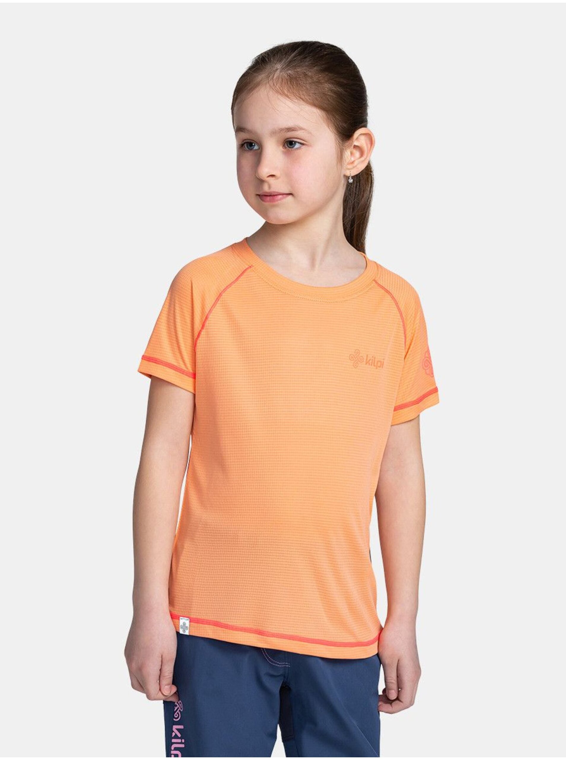 Lacno Oranžové dievčenské športové tričko Kilpi TECNI