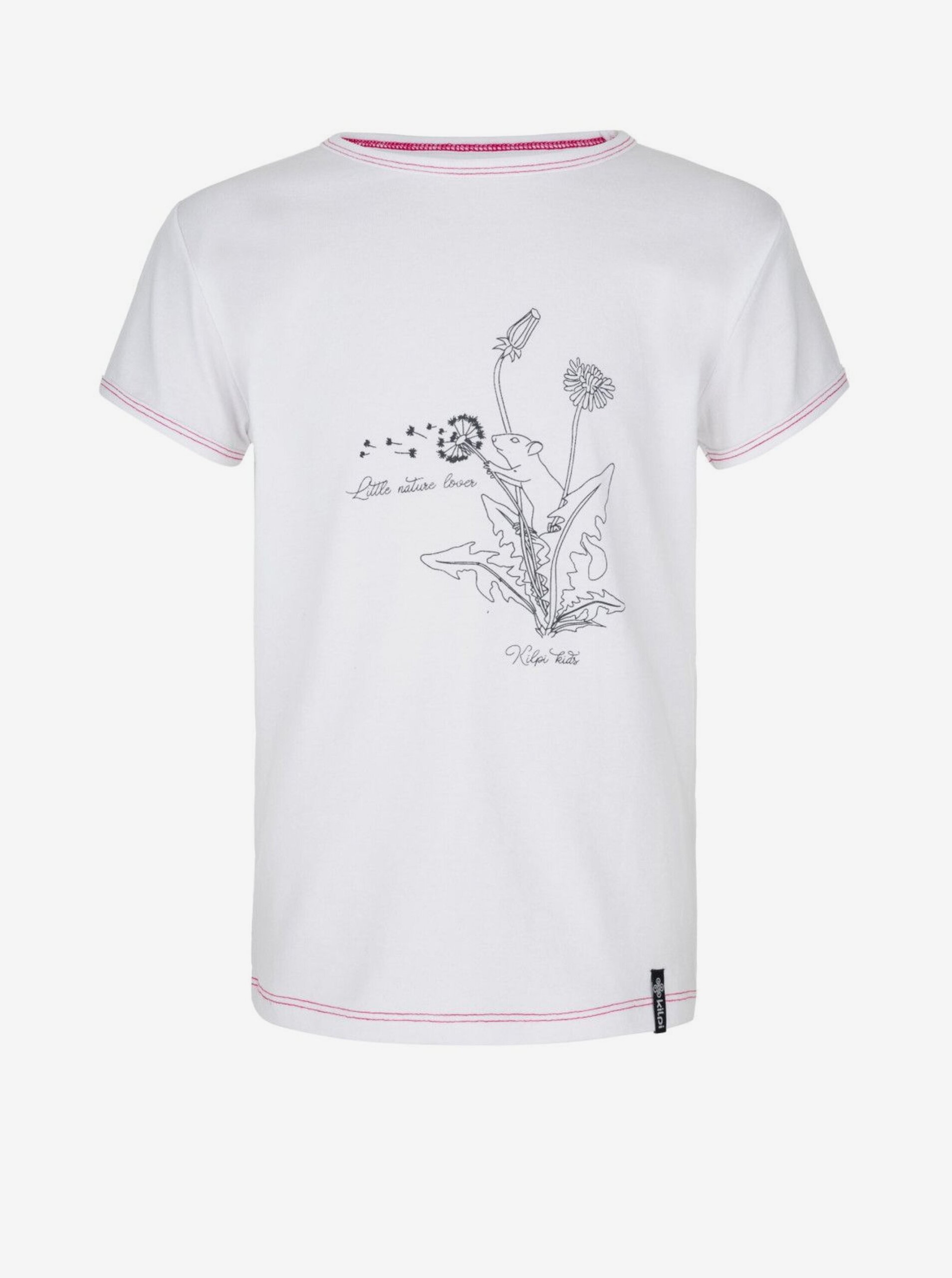 Levně Bílé holčičí tričko s potiskem Kilpi AVIO