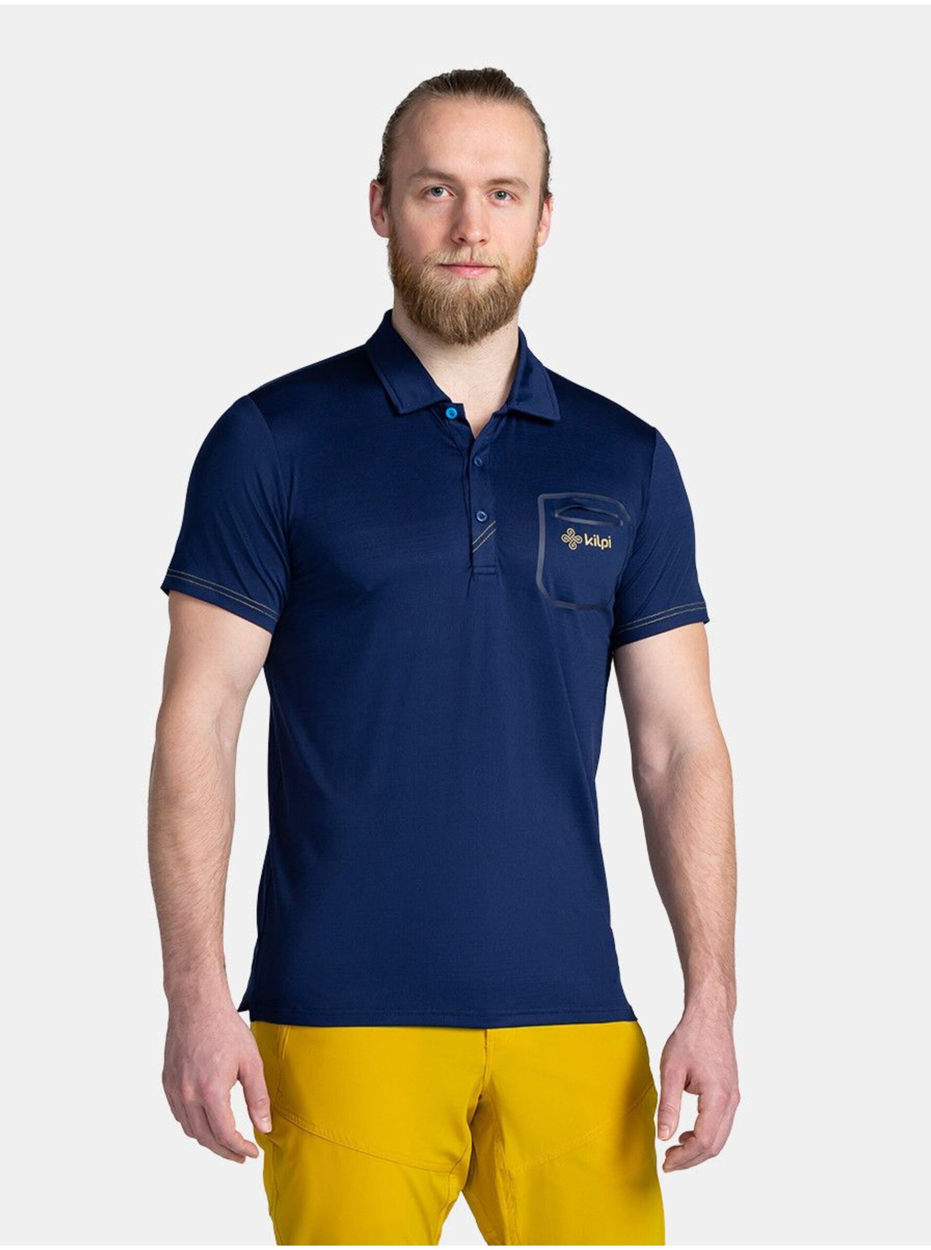 Levně Tmavě modré pánské sportovní polo tričko Kilpi GIVRY