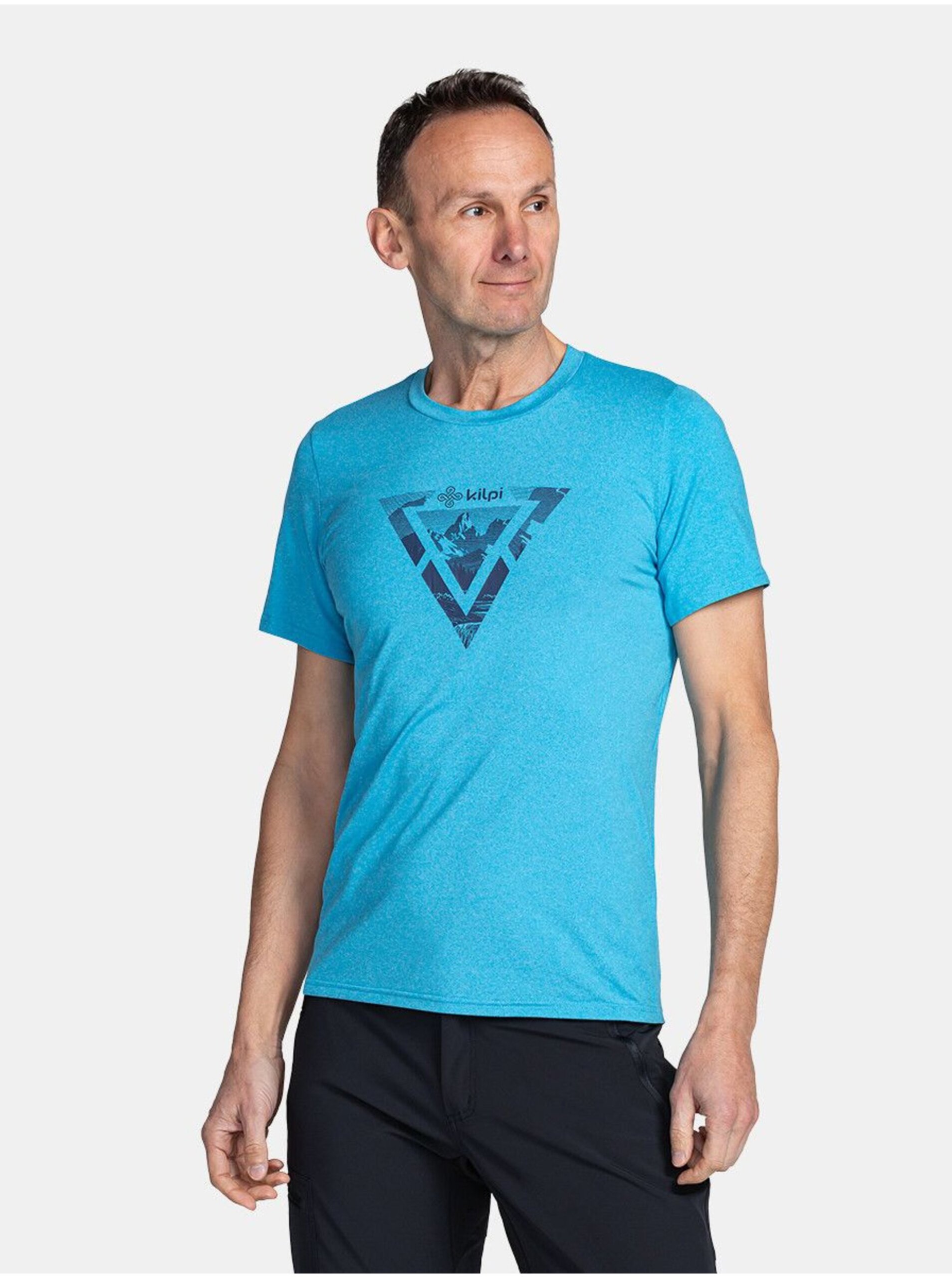 Lacno Modré pánske športové tričko s potlačou Kilpi LISMAIN