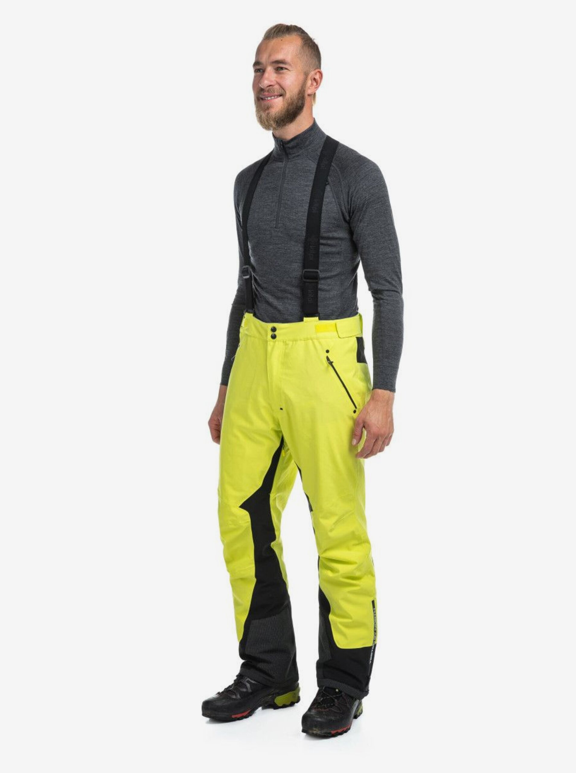 Levně Neonově zelené pánské lyžařské kalhoty Kilpi Legend
