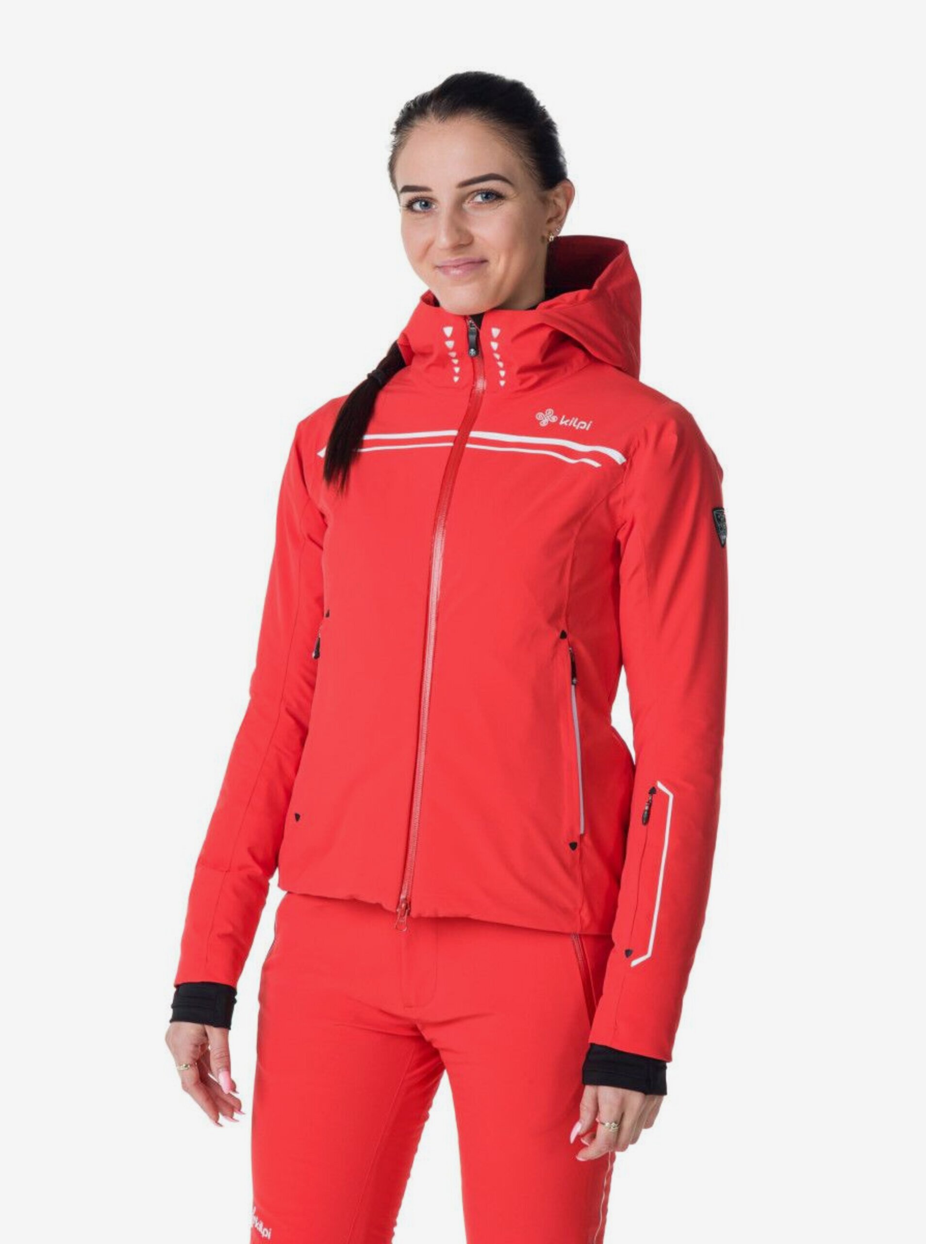 Levně Červená dámská lyžařská bunda Kilpi CORTINI
