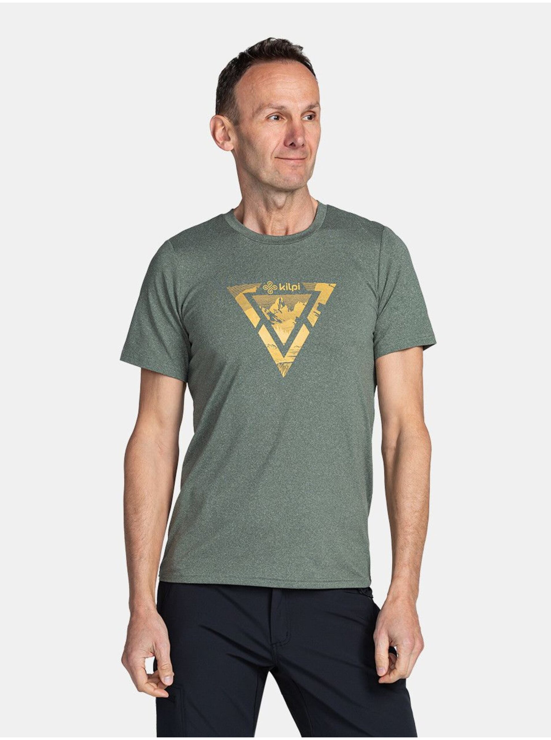 Levně Zelené pánské sportovní tričko s potiskem Kilpi LISMAIN