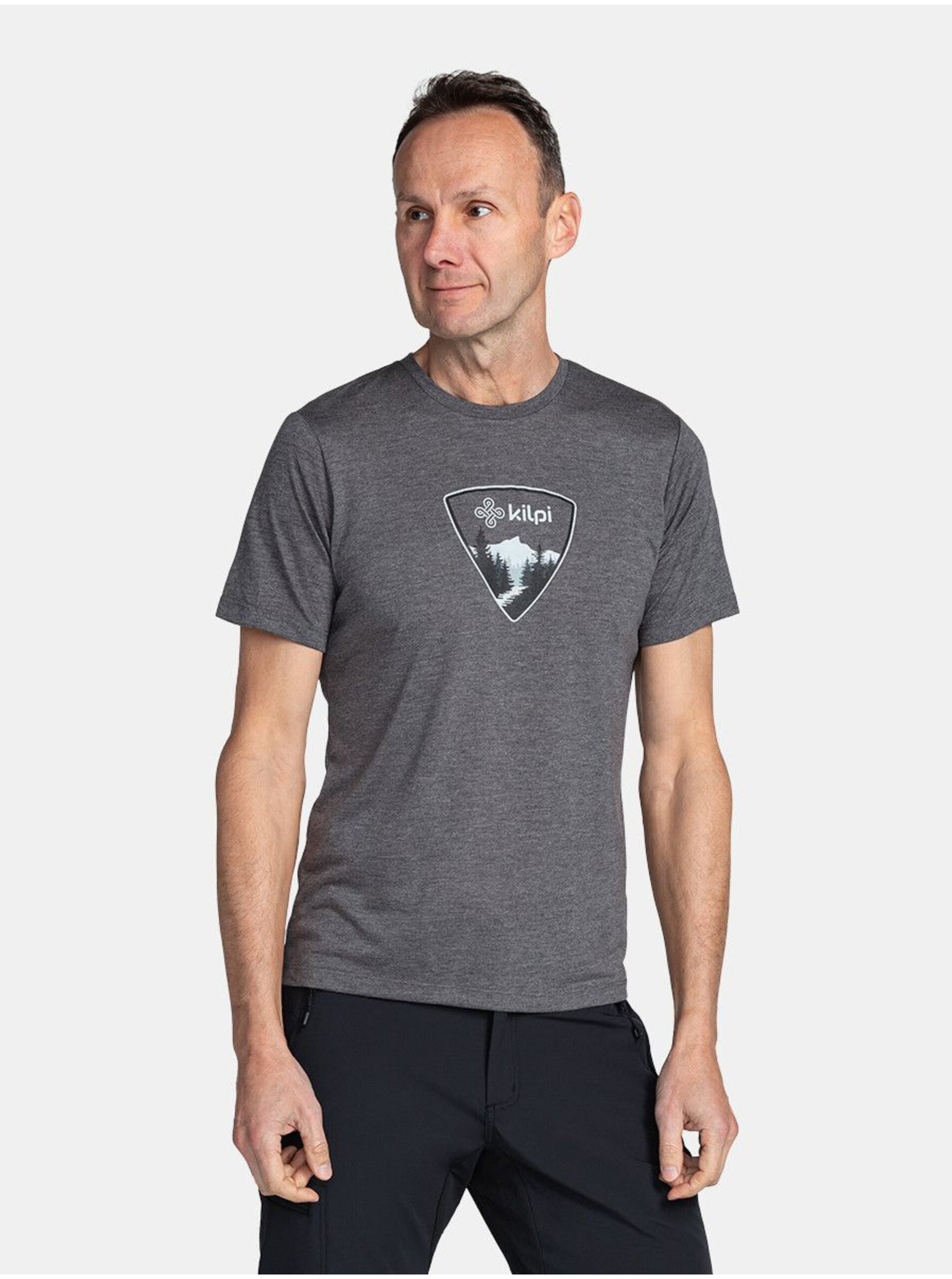 E-shop Tmavě šedé pánské tričko Kilpi GAROVE