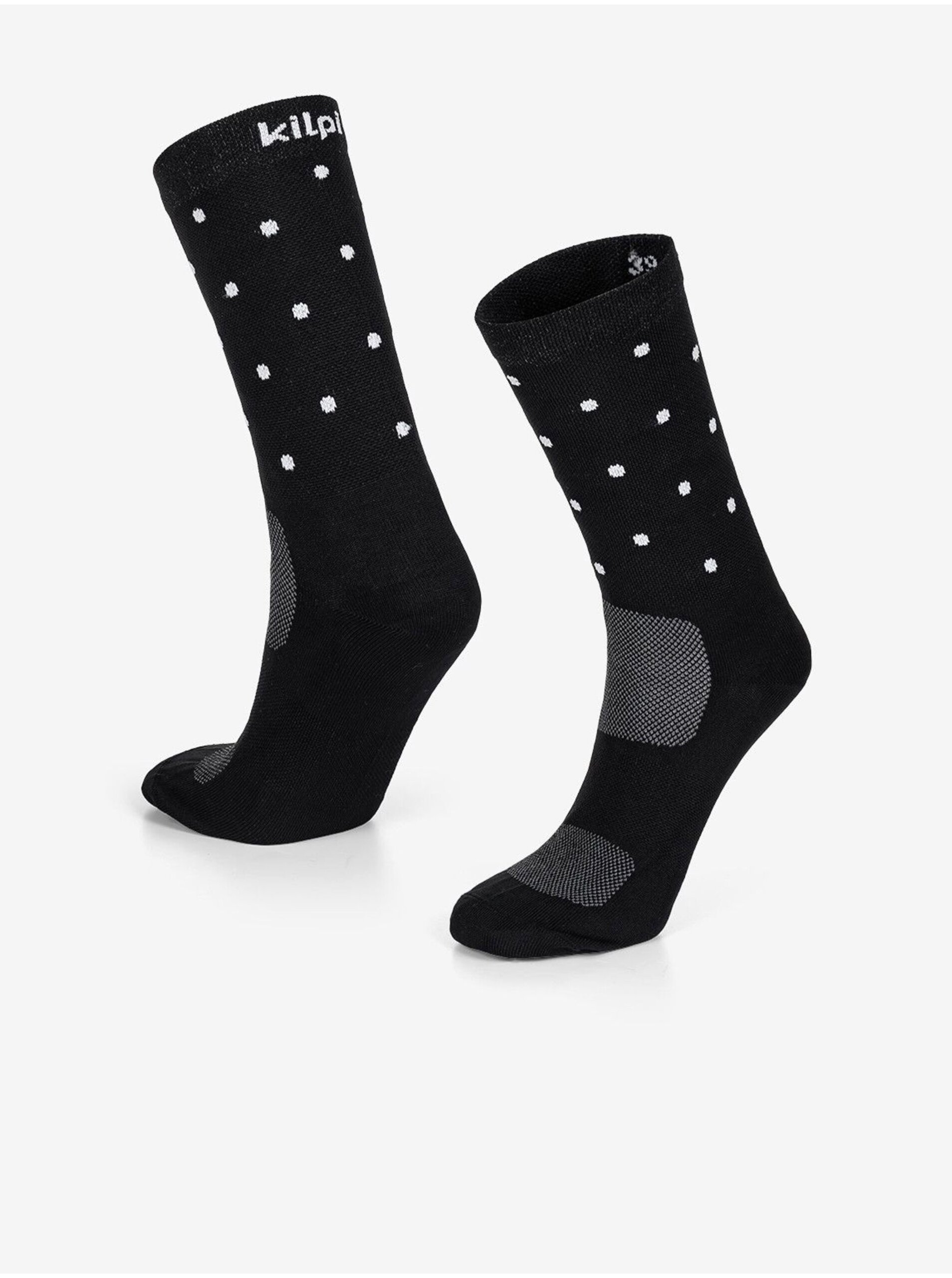 Levně Černé unisex puntíkované ponožky Kilpi DOTS