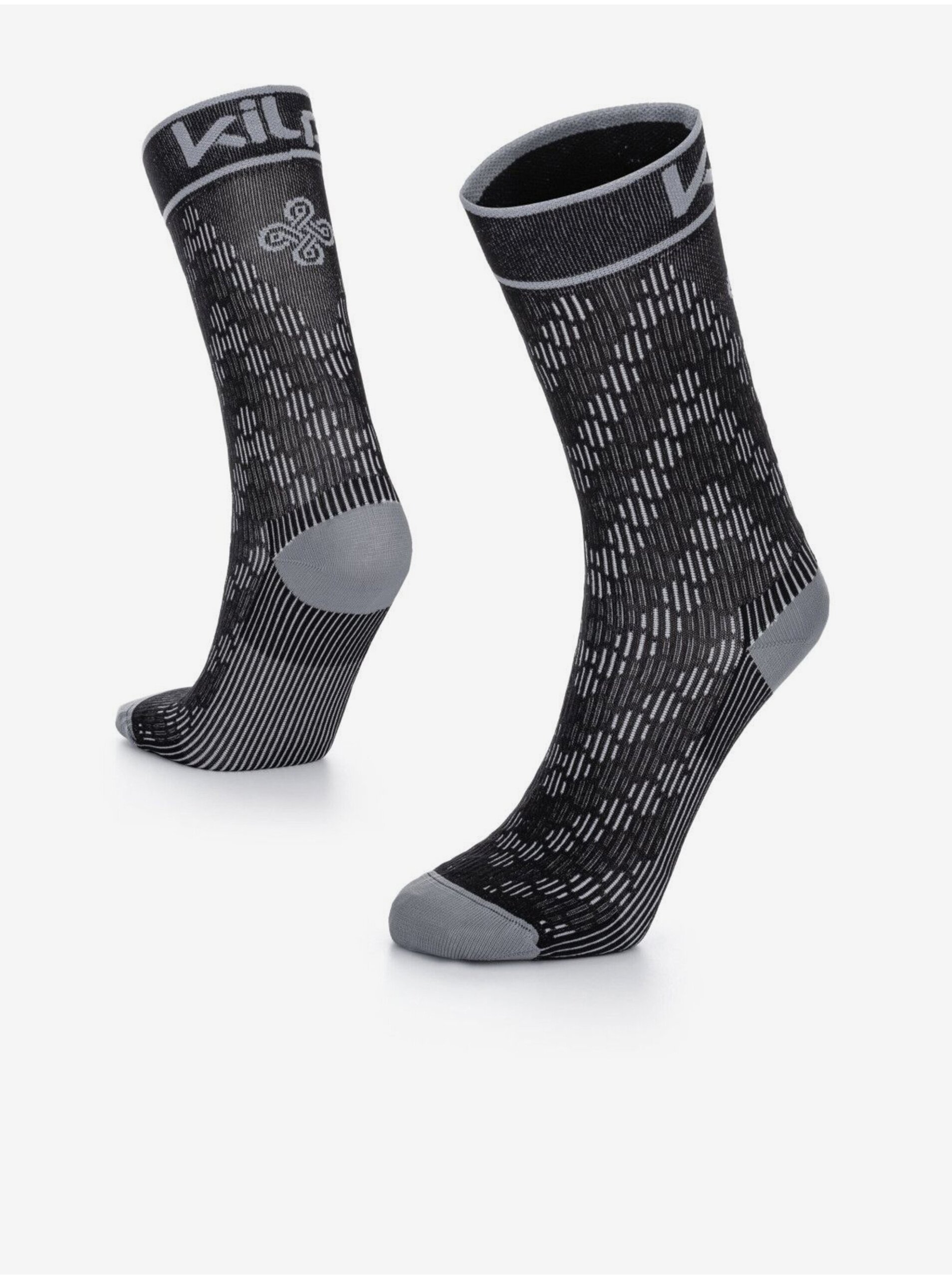 Lacno Šedo-čierne unisex ponožky Kilpi CYCLER-U