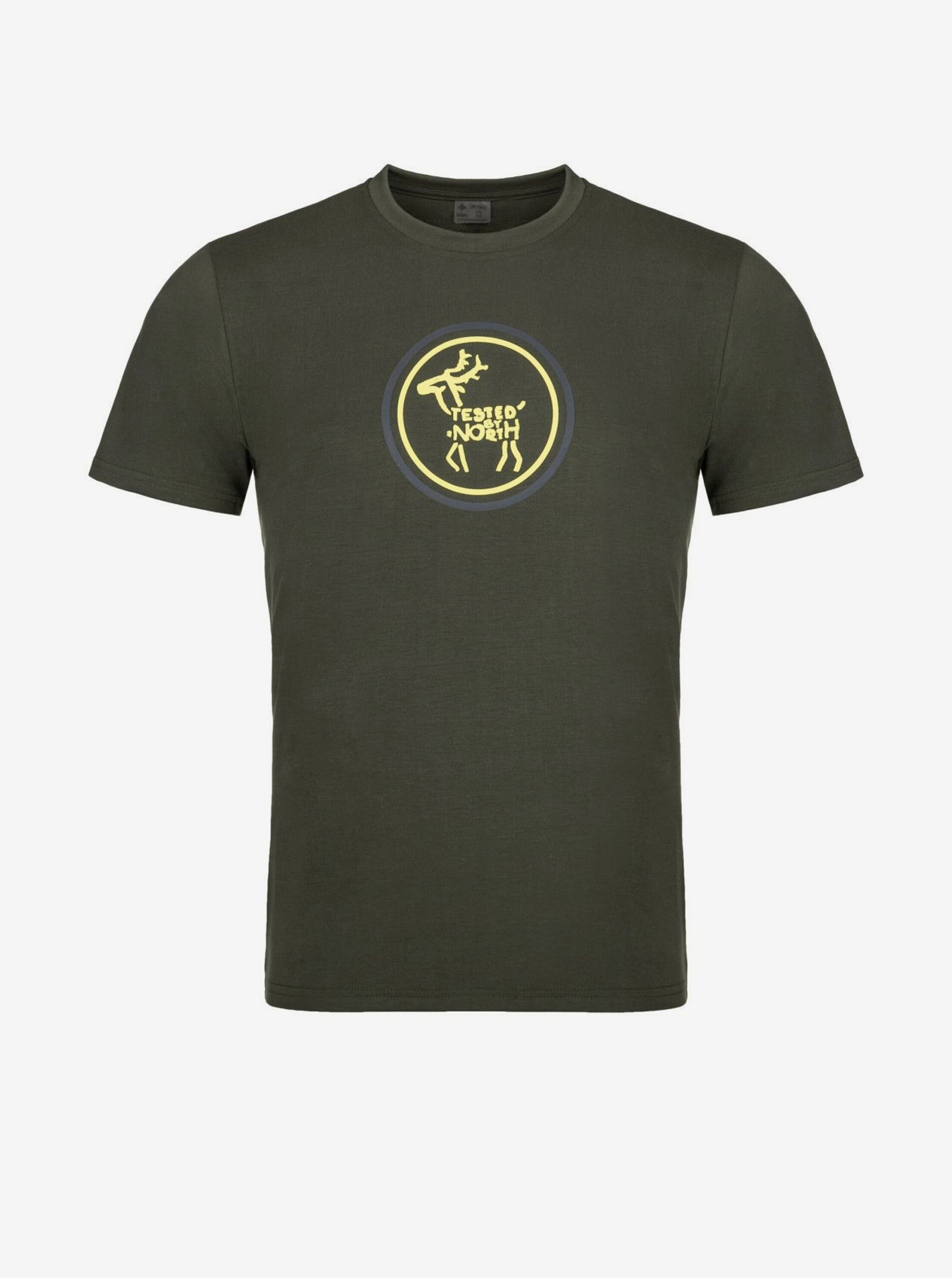 Levně Tmavě zelené pánské tričko s potiskem Kilpi BRANDYS