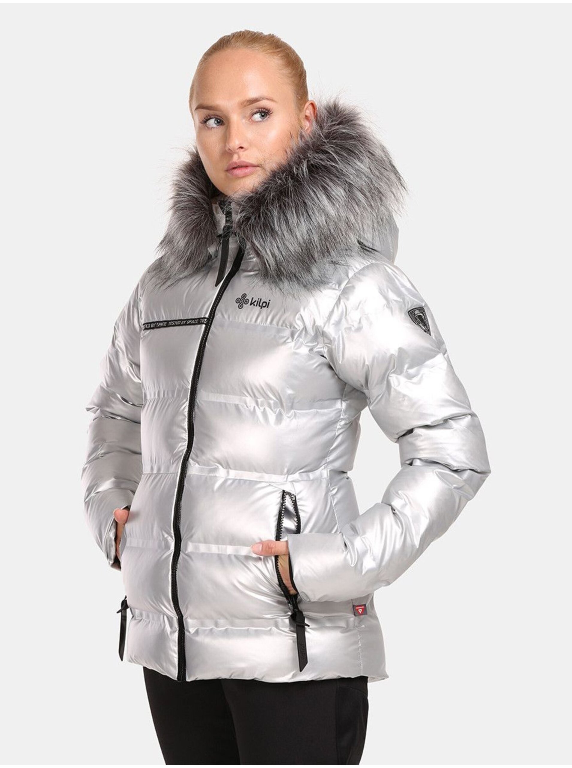 Levně Dámská lyžařská bunda ve stříbrné barvě Kilpi LTD SIRIUS