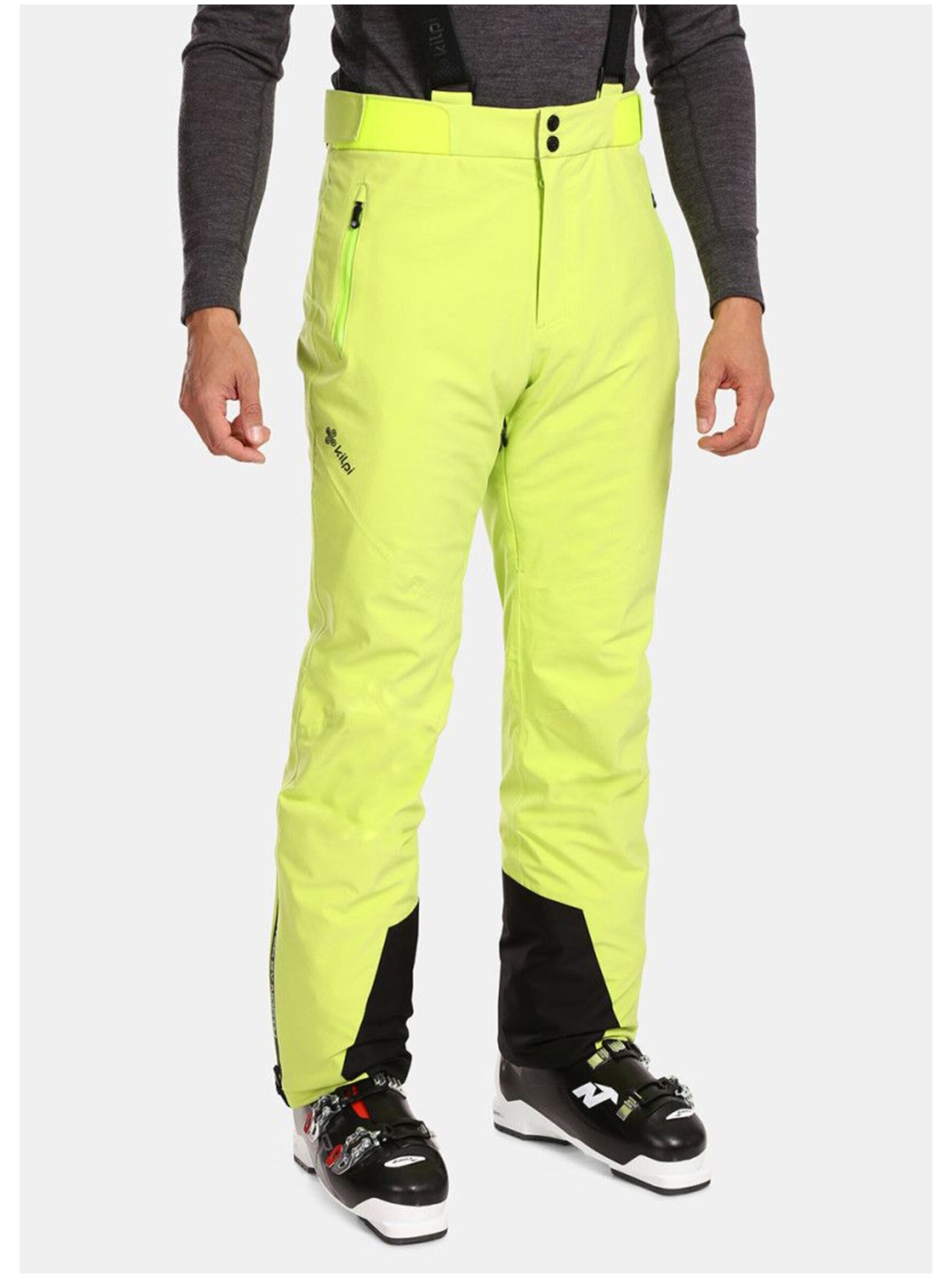 Levně Neonově zelené pánské lyžařské kalhoty Kilpi RAVEL